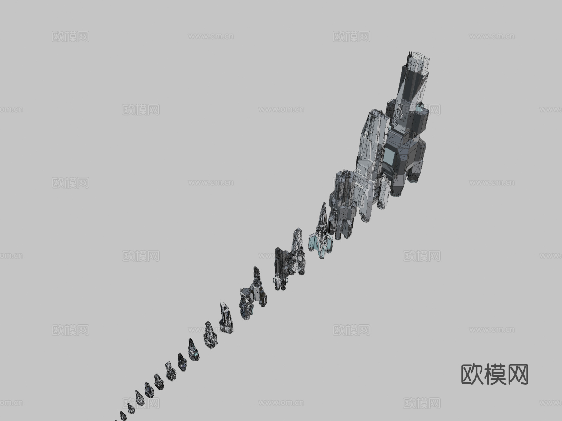 浩瀚无垠 - 自定义宇宙飞船比例3d模型下载（渲染图2）