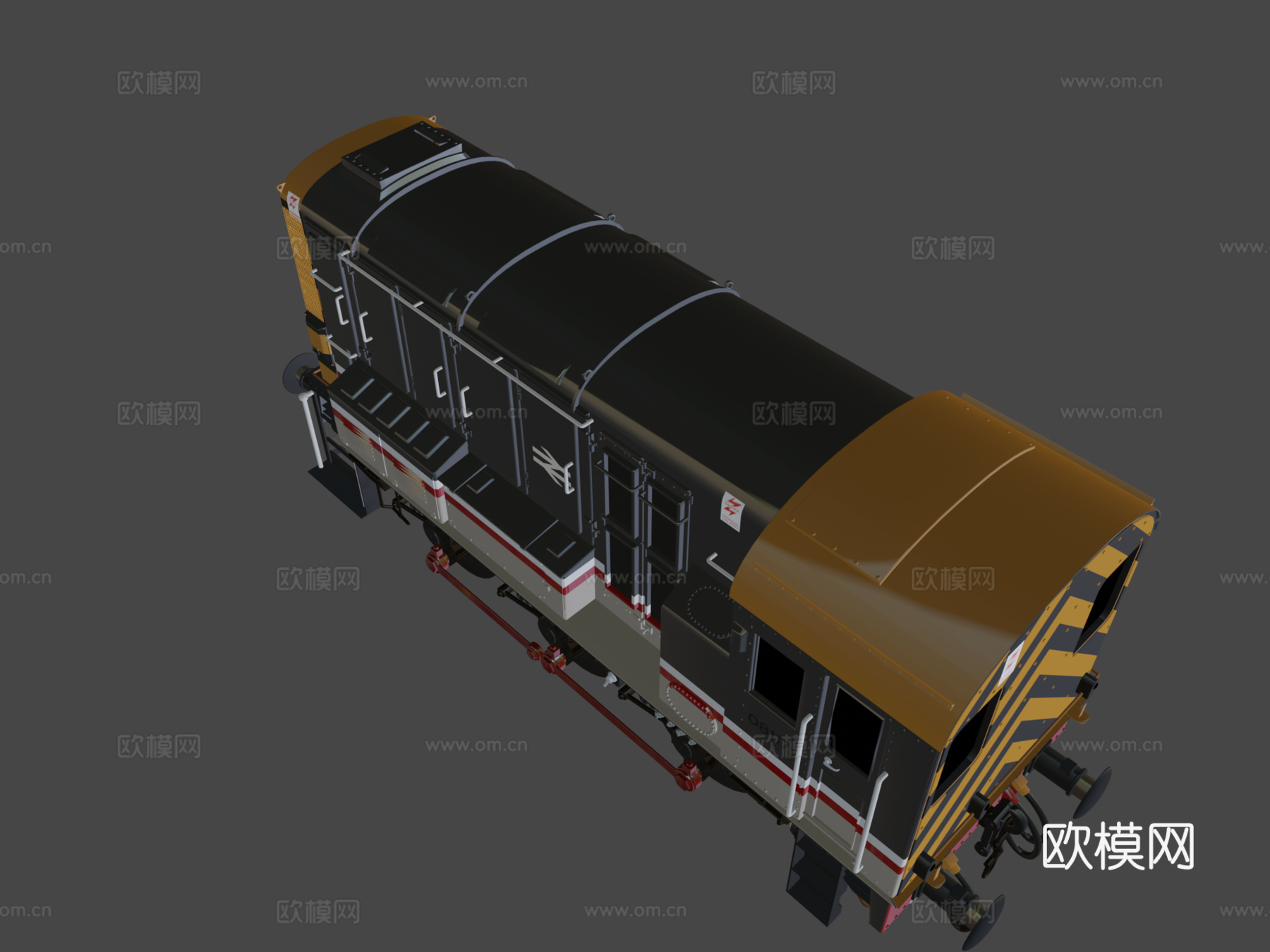 火车-BR08级调车机车燕子涂装3d模型下载（渲染图8）