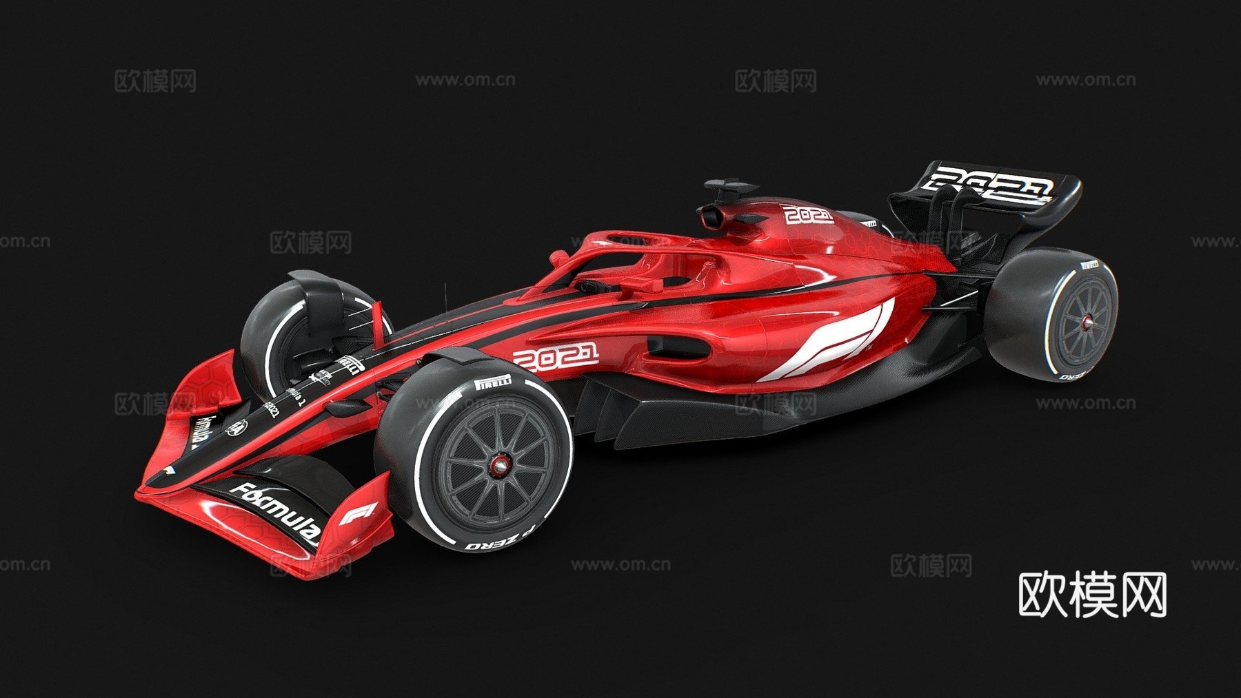 F1 2021赛车原型3d模型下载（渲染图1）