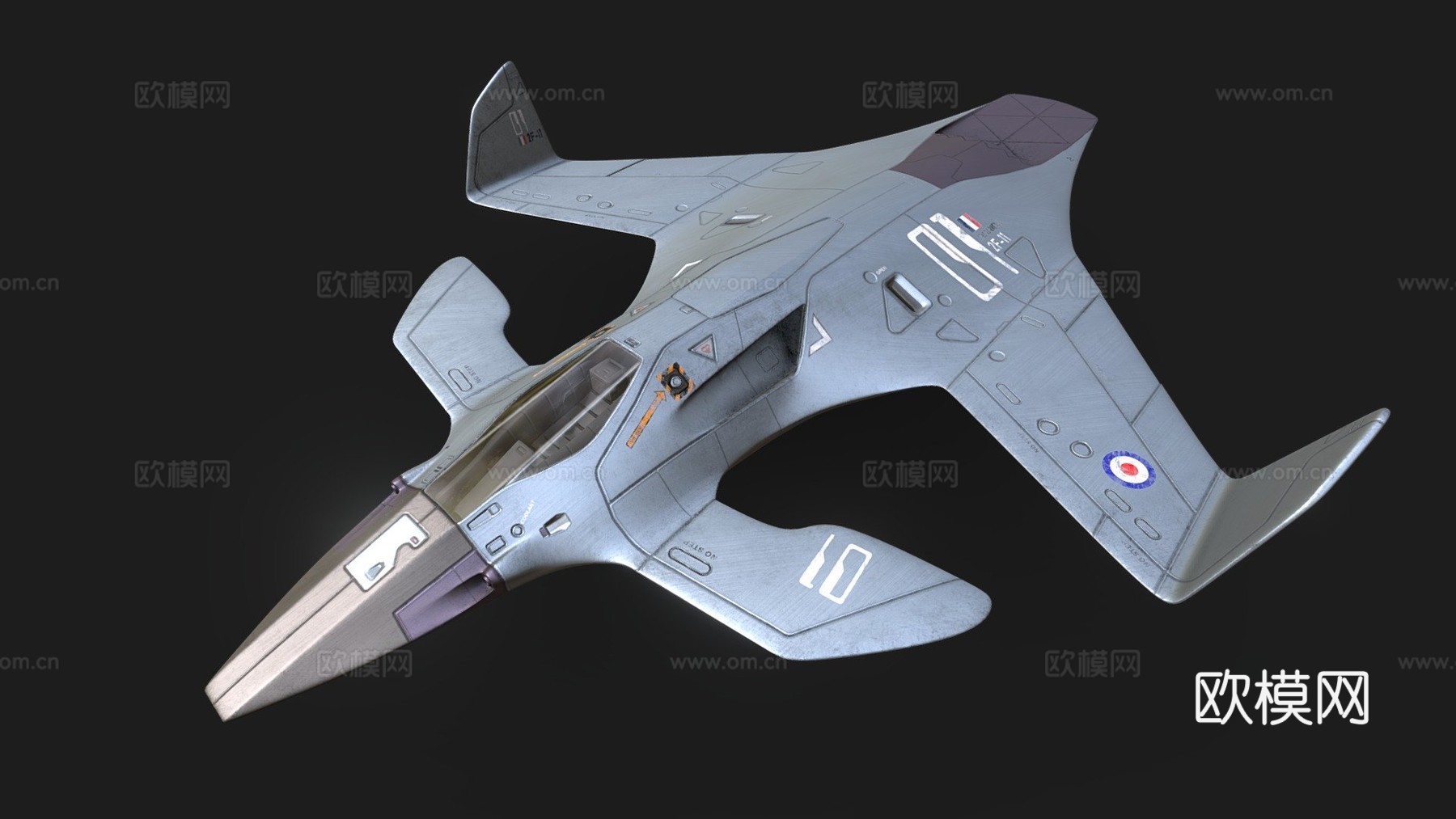 科幻喷气式飞机 =速度鸟=3d模型下载（渲染图1）