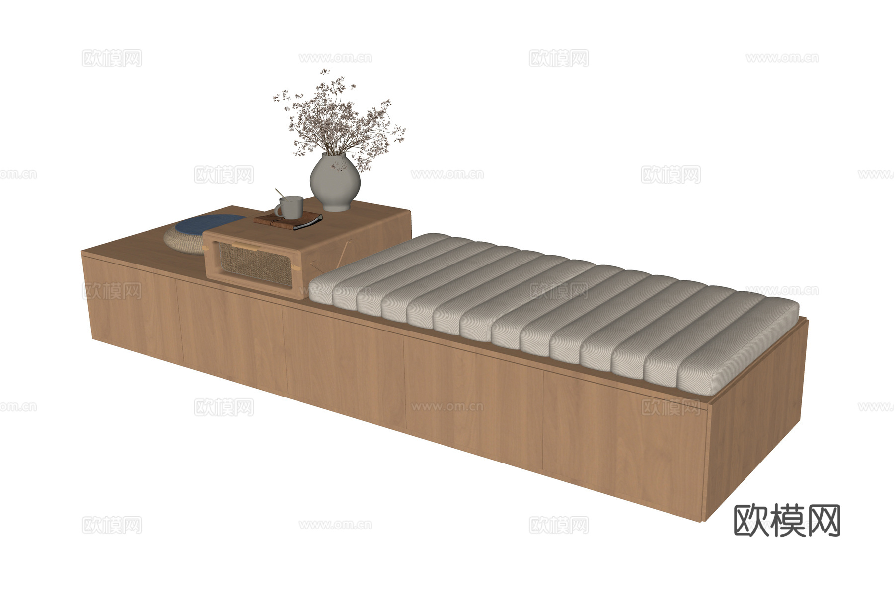 现代飘窗垫su模型