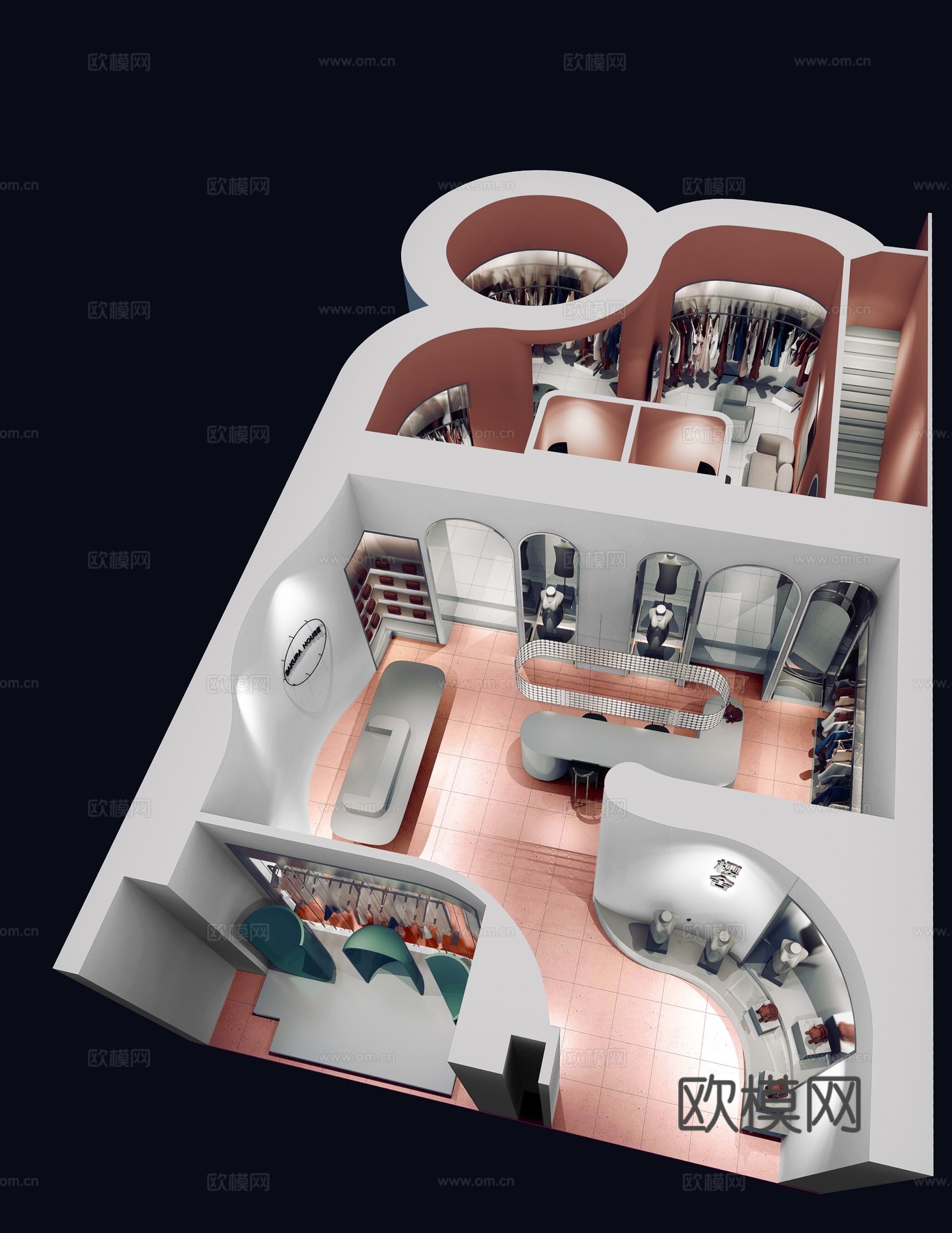 高档男装女装服装店 最新全套 效果图 施工图设计cad施工图