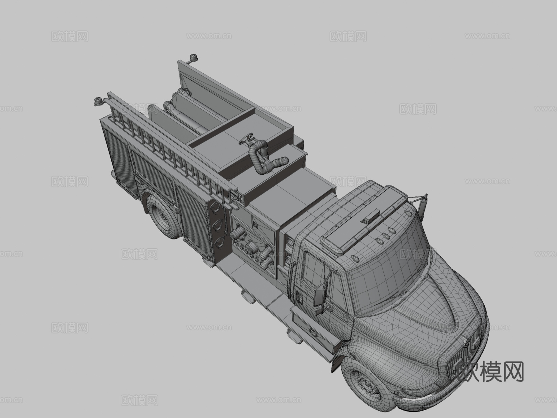 杜拉之星消防车3d模型下载（渲染图3）