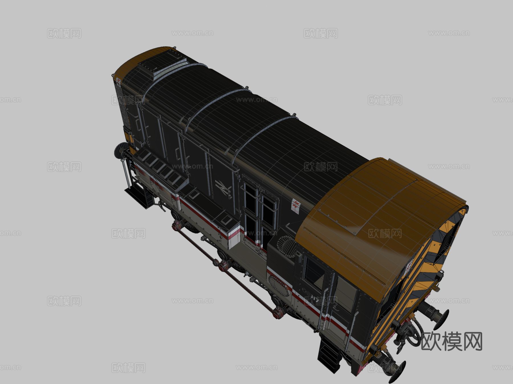 火车-BR08级调车机车燕子涂装3d模型下载（渲染图2）