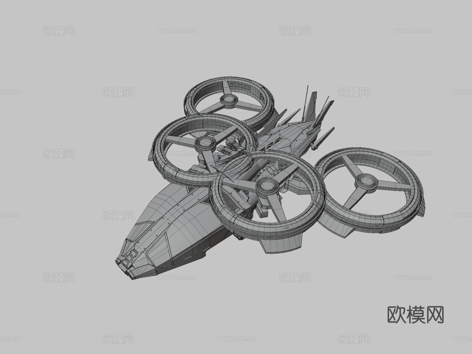 警用无人机-蝰蛇ZX073d模型下载（渲染图3）