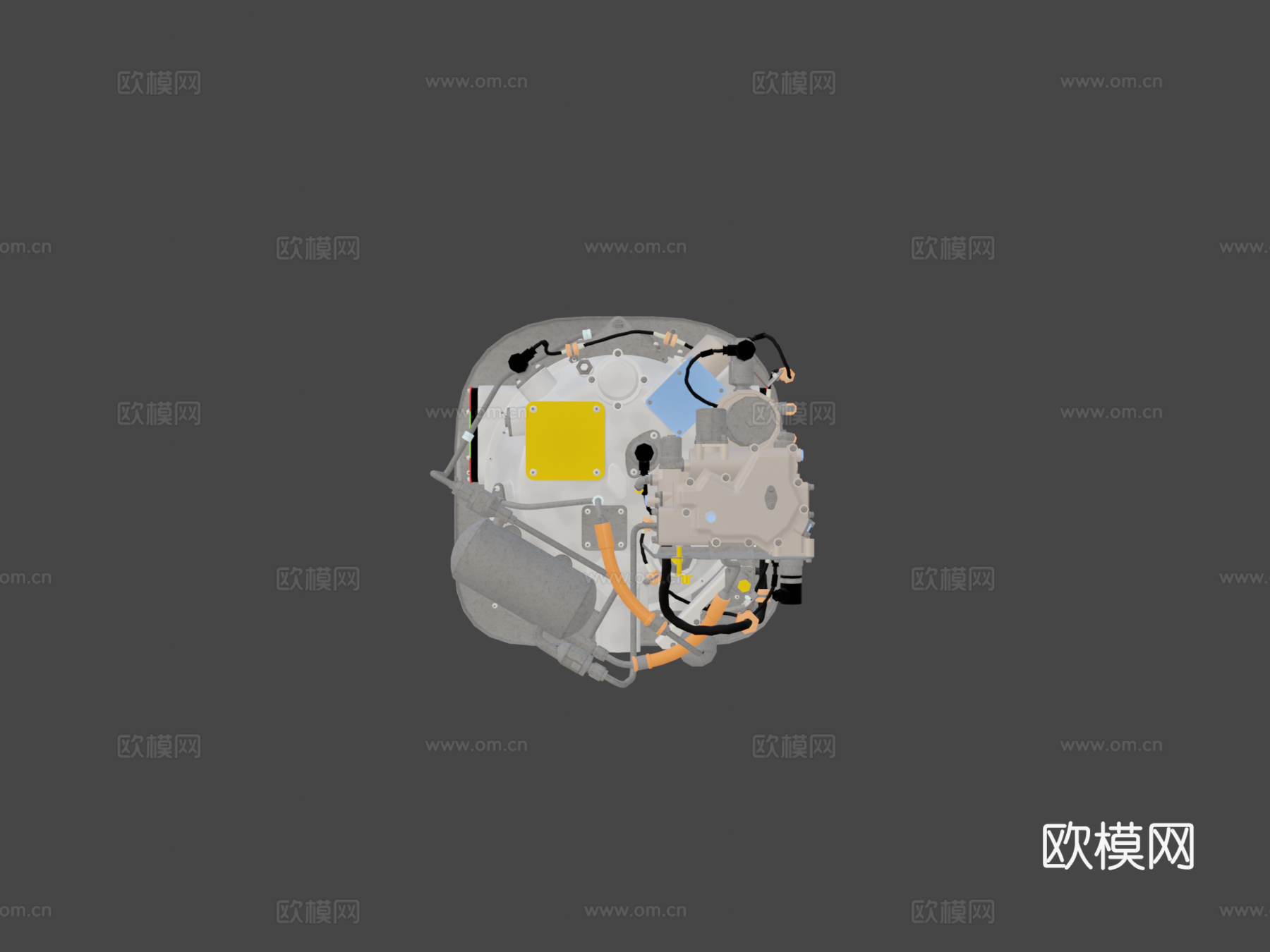 PT6C-67C涡轮轴发动机3d模型下载（渲染图5）