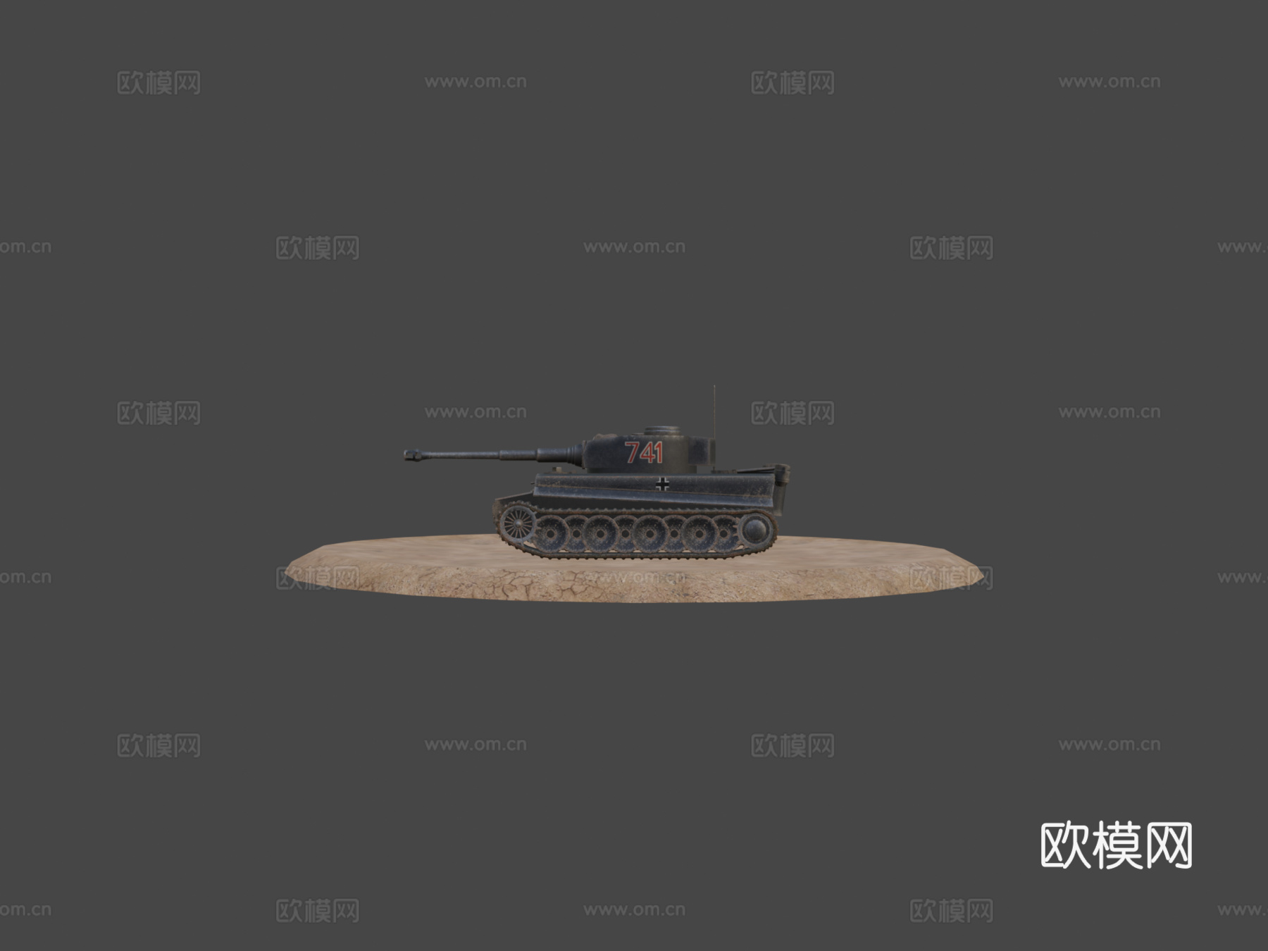 二战德国坦克3d模型下载（渲染图6）