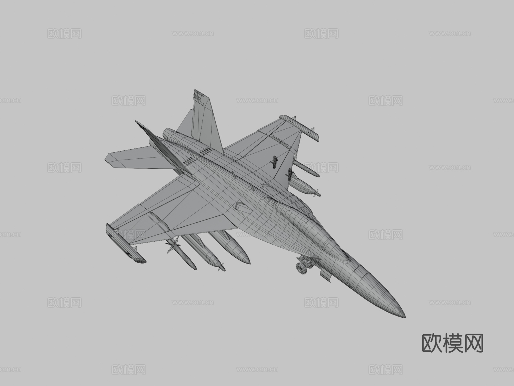 低多边形1 -1 EA18G咆哮者3d模型下载（渲染图3）