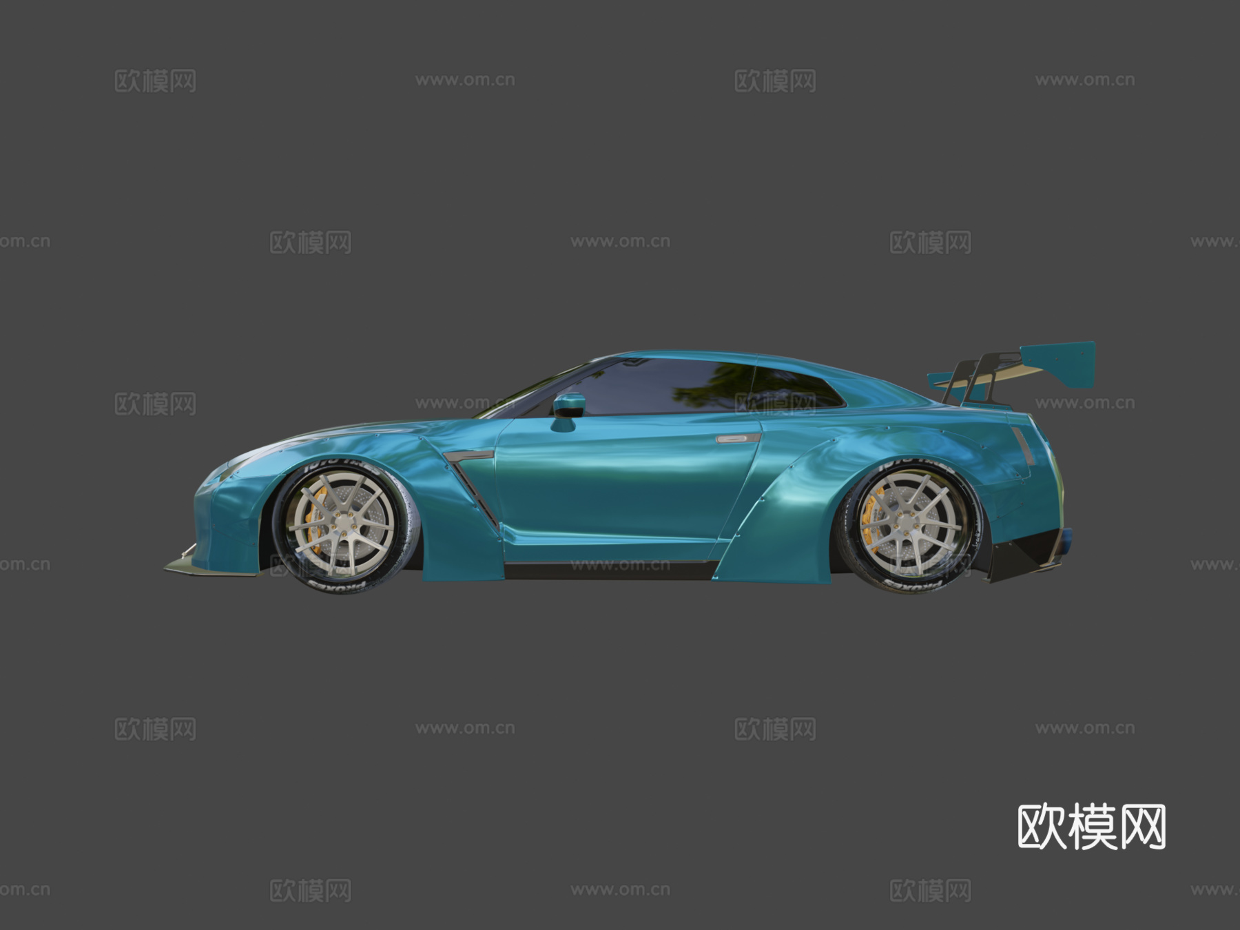 日产GTR R35自由行走3d模型下载（渲染图6）
