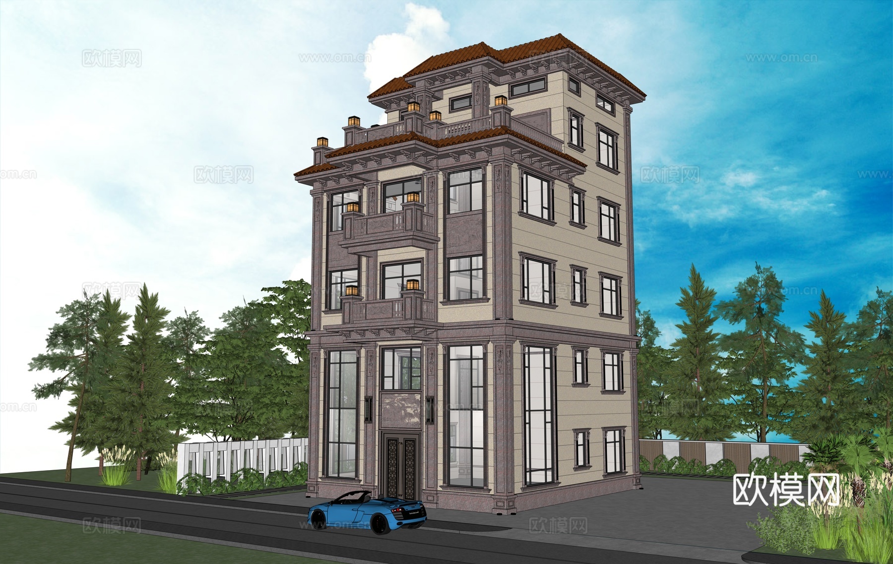 欧式别墅su模型su模型