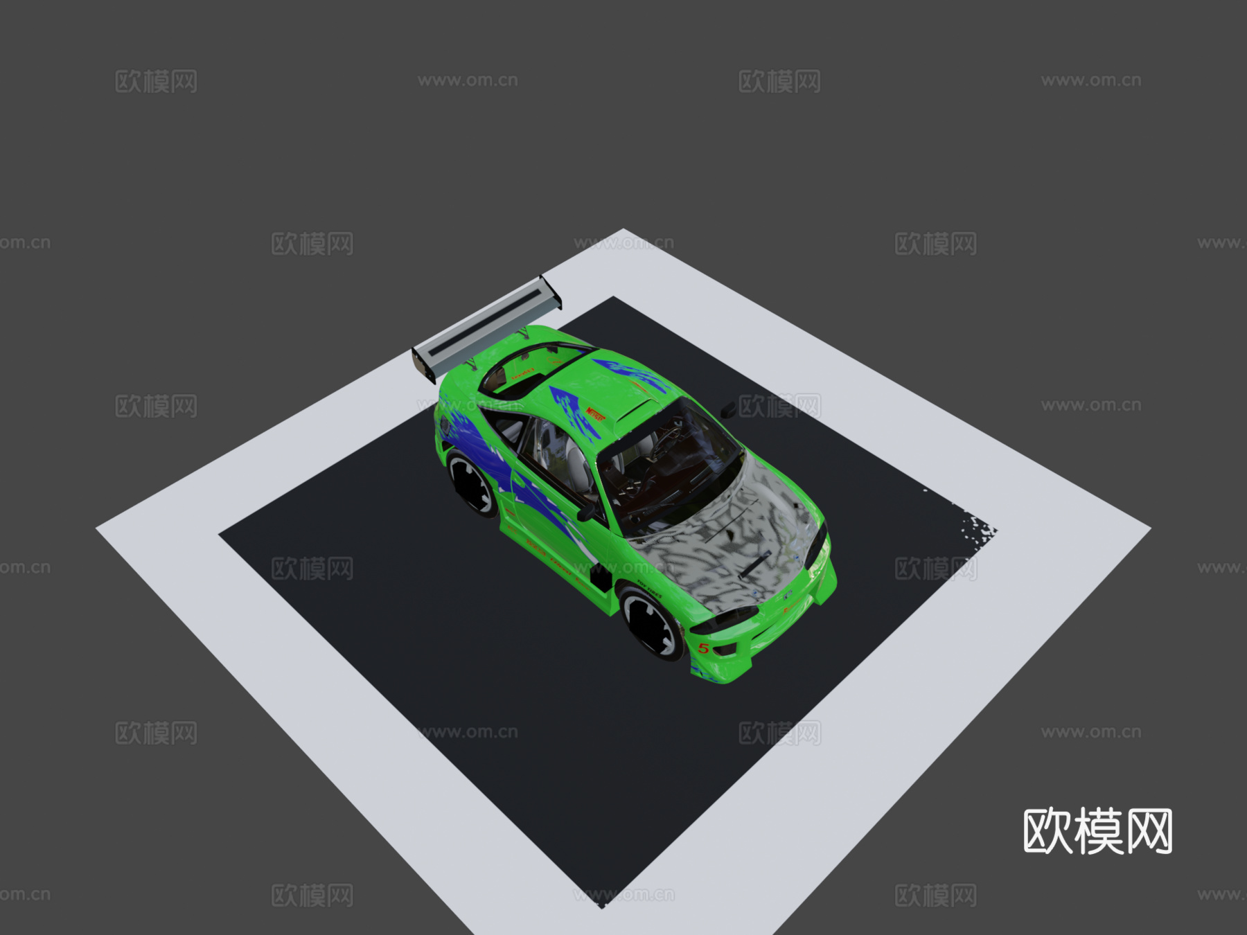 卡通街头赛车3d模型下载（渲染图8）