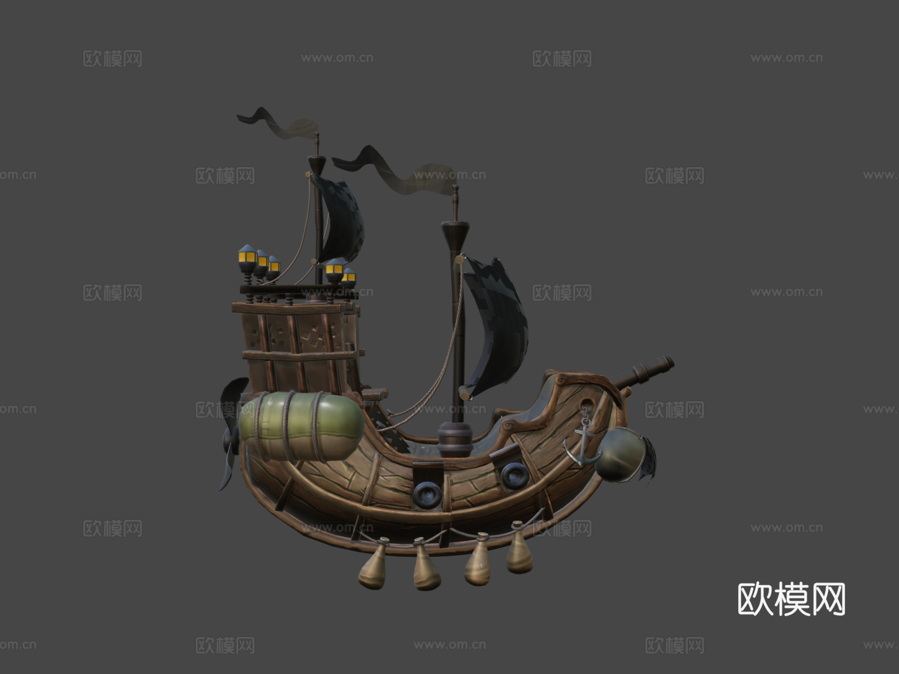 飞行海盗船3d模型下载（渲染图8）