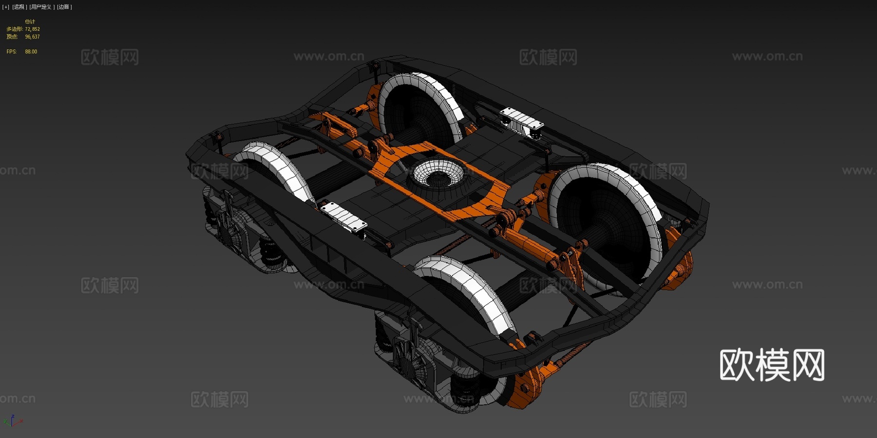 转向架 - Y25型3d模型下载（渲染图4）