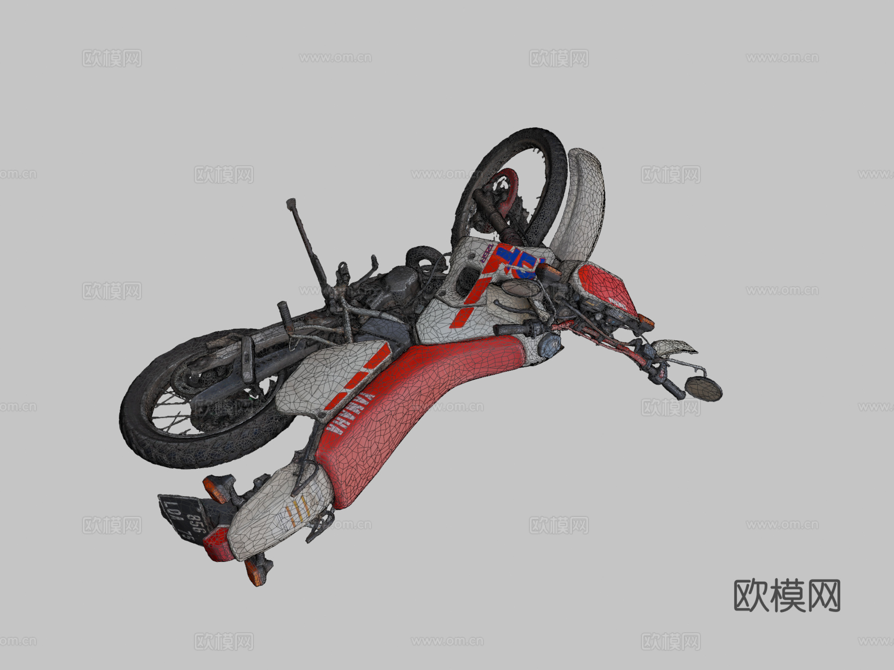 雅马哈 DT 125 R (3D扫描FR (sdrn))3d模型下载（渲染图2）