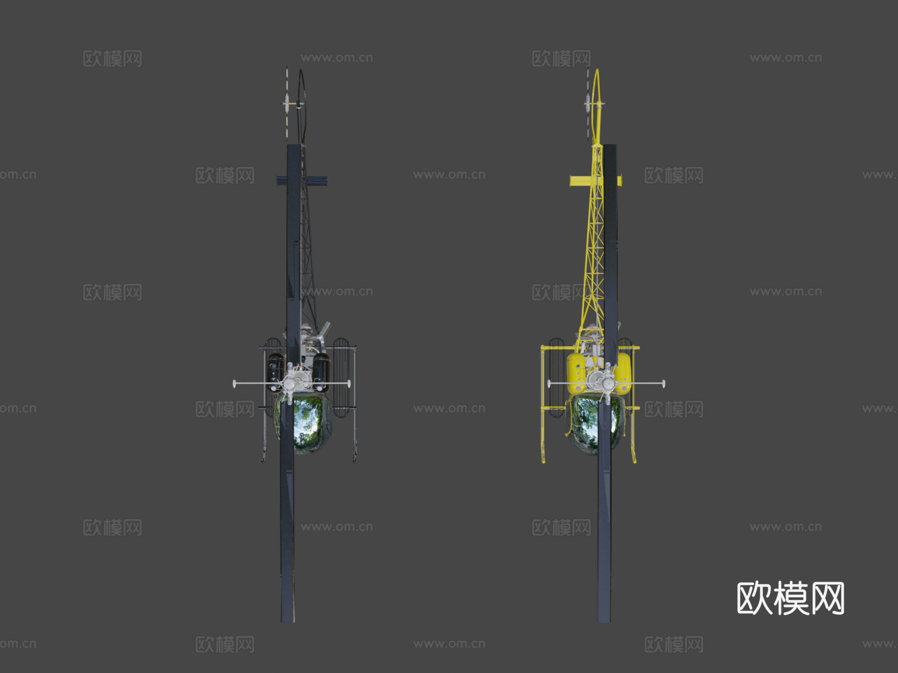 直升机贝尔473d模型下载（渲染图8）
