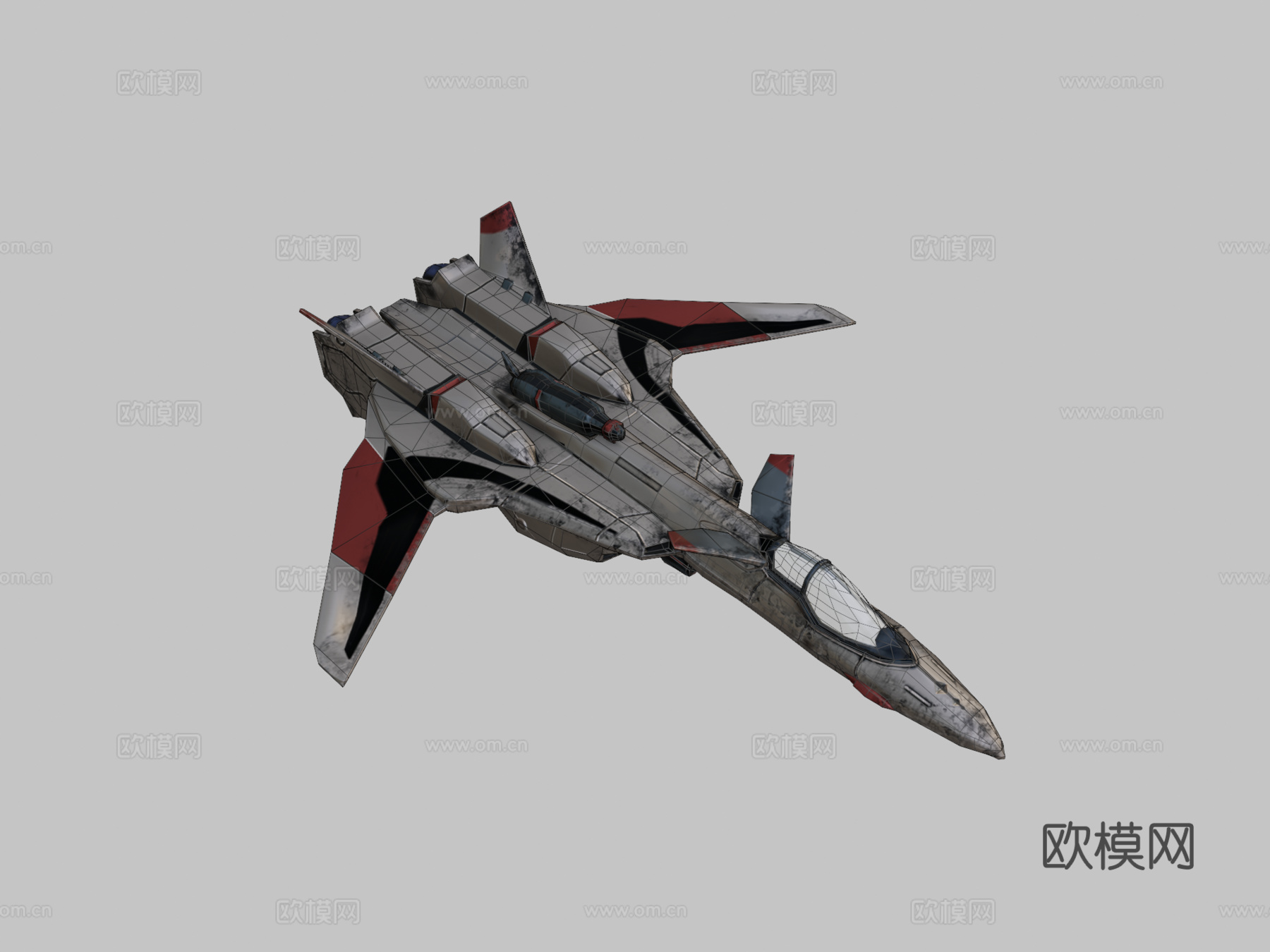 太空船超时空要塞YF-193d模型下载（渲染图2）