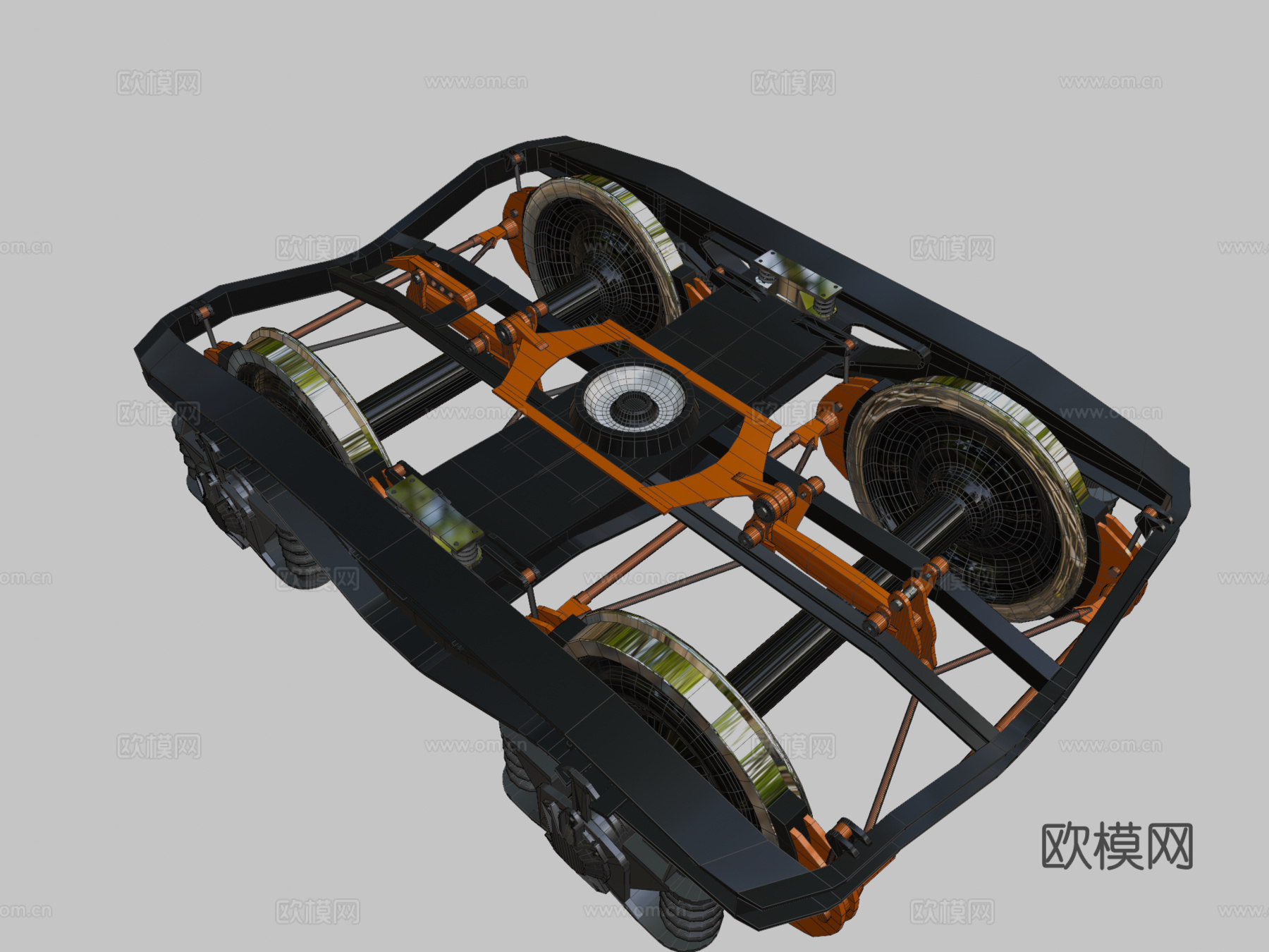 转向架 - Y25型3d模型下载（渲染图2）