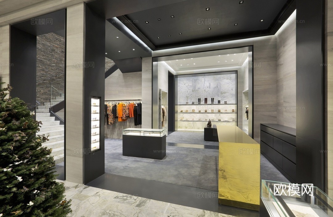 高档男装女装服装店 最新全套 效果图 施工图设计cad施工图