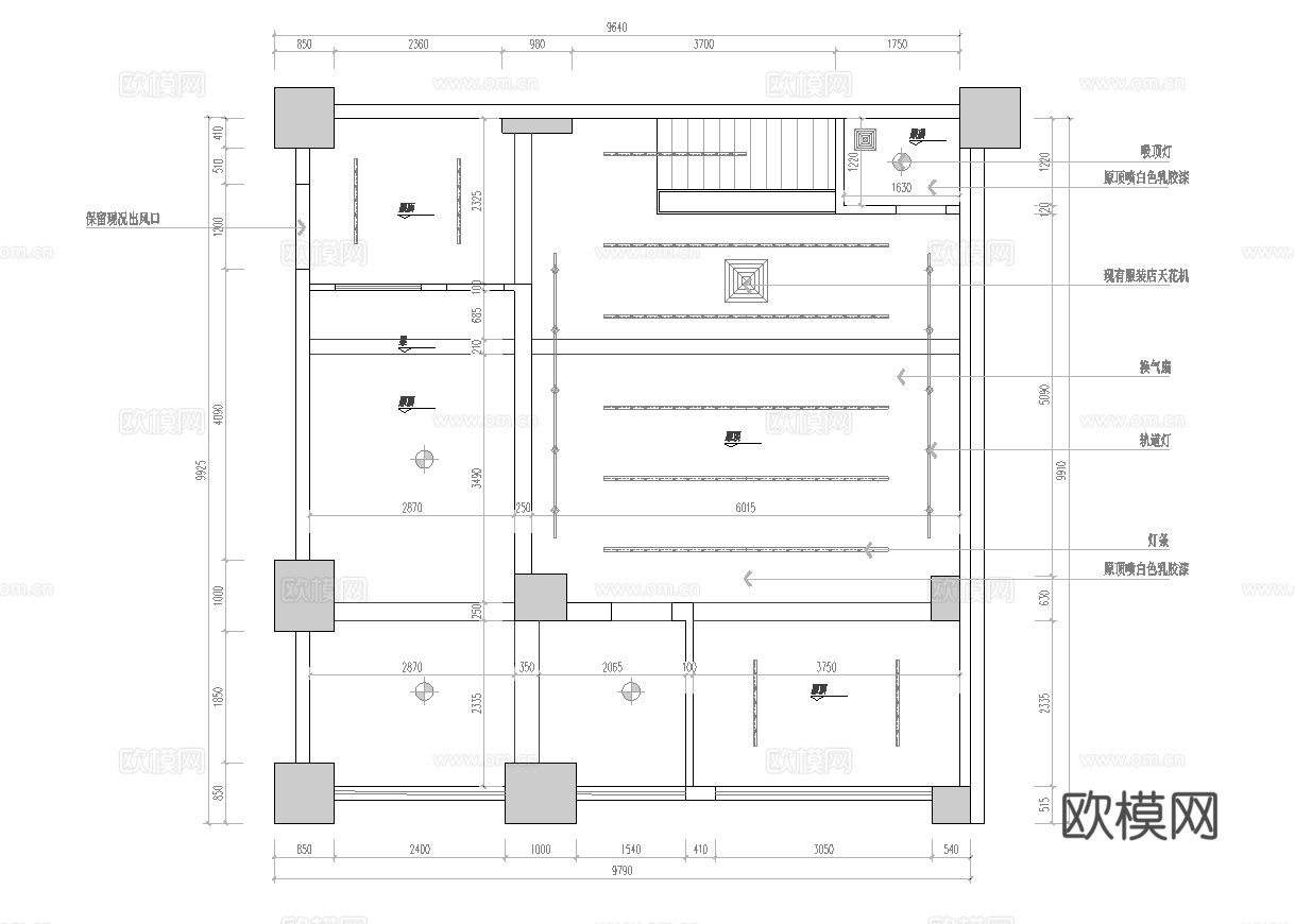 高档品牌女装男装店 最新全套 效果图 施工图设计cad施工图