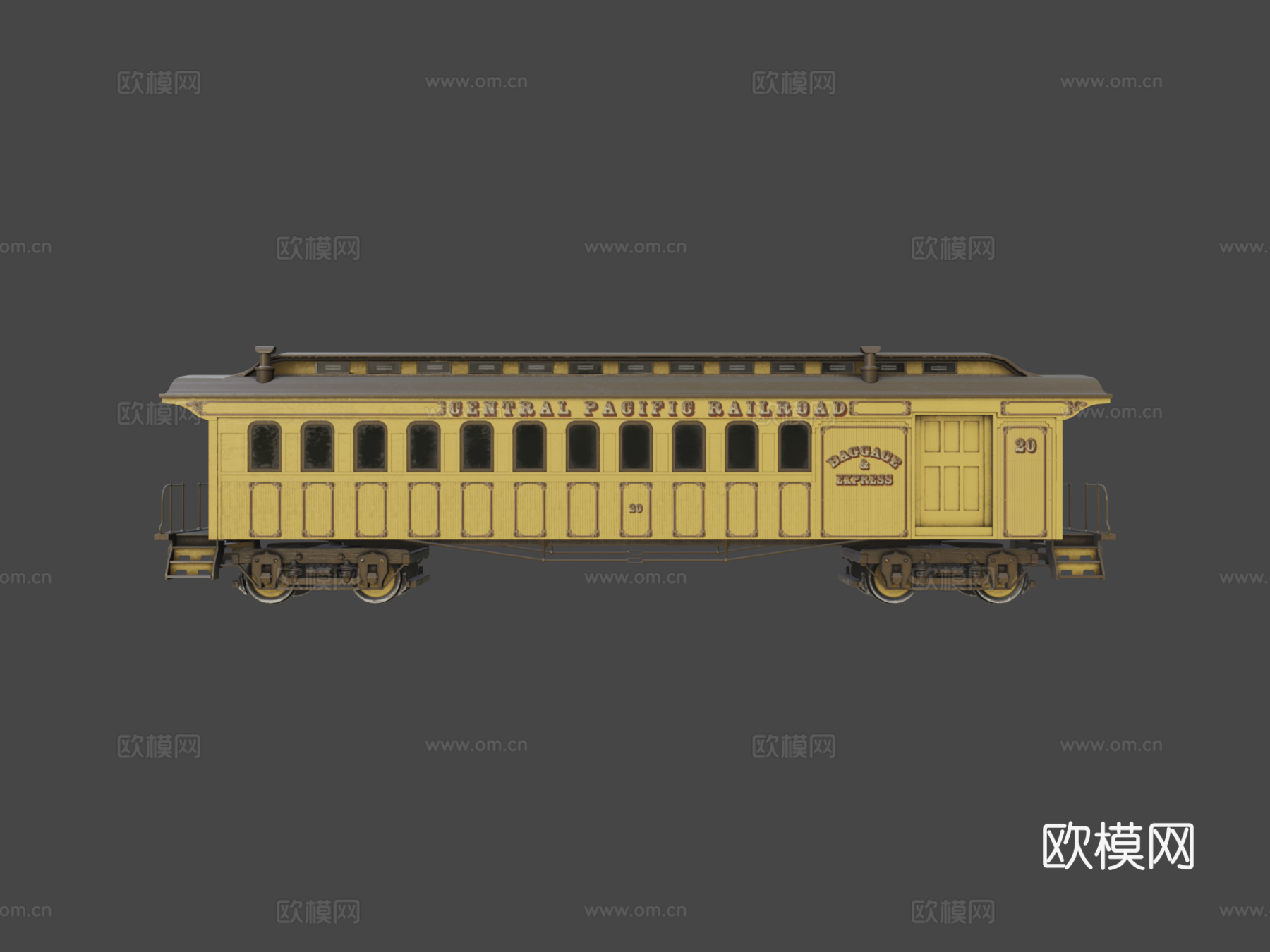 中央太平洋联合车厢3d模型下载（渲染图7）