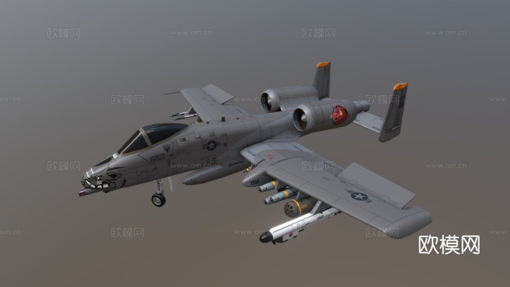 费尔柴尔德A-10雷电II3d模型下载（渲染图1）