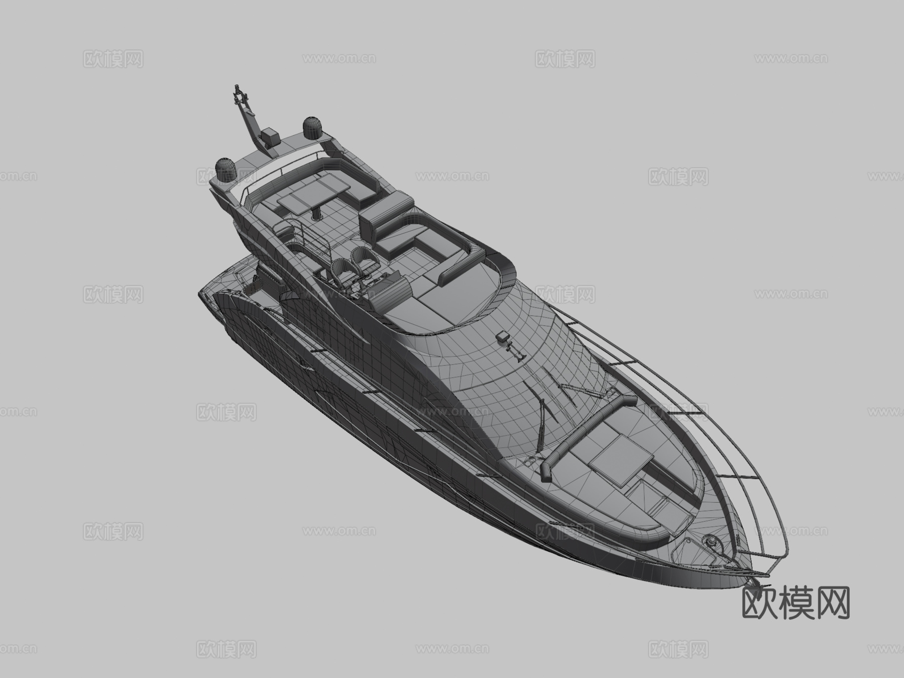 游艇3d模型下载（渲染图3）