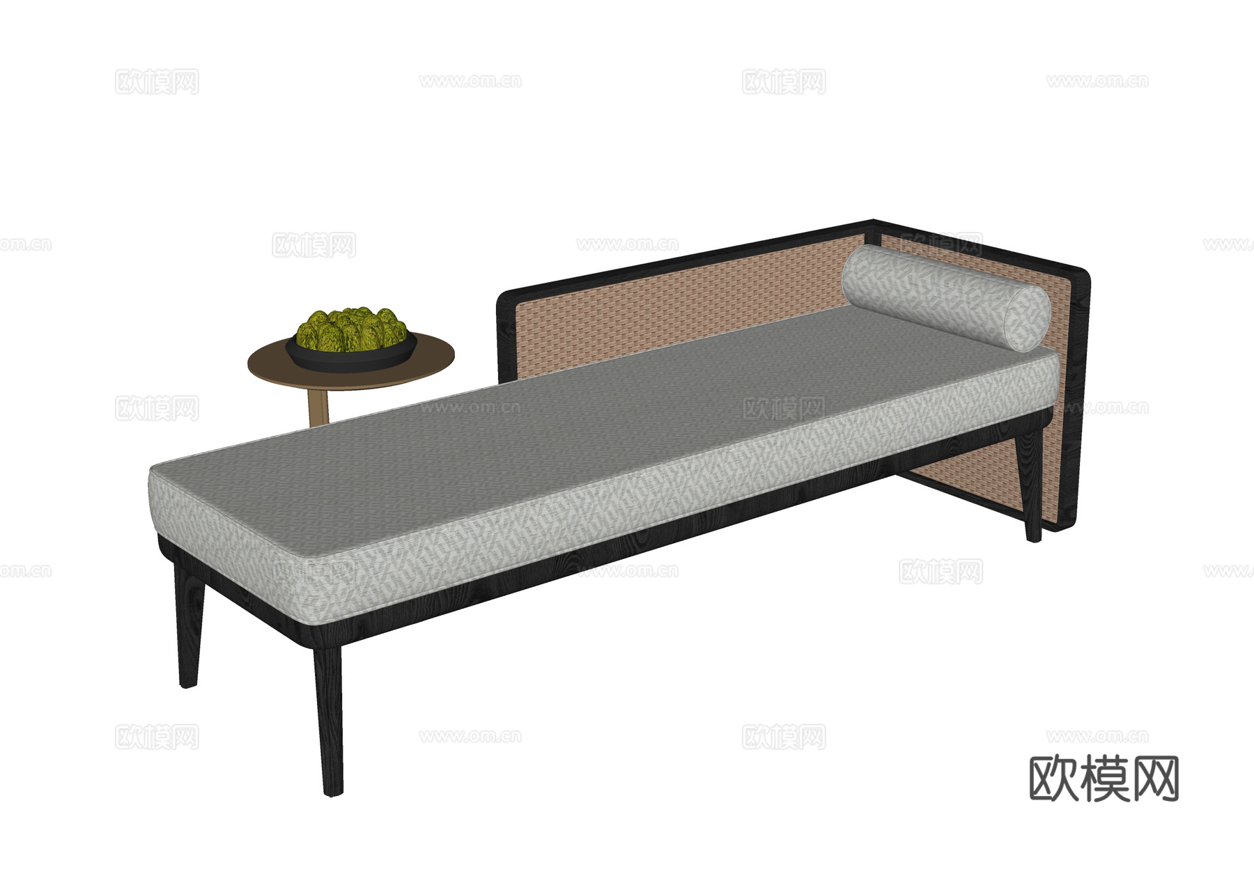 现代床尾凳 长凳su模型