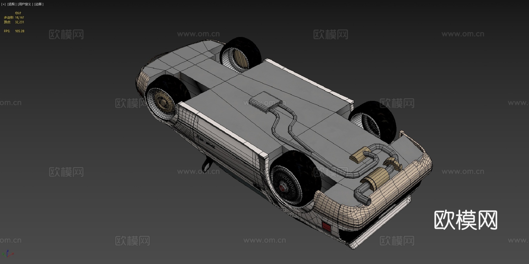 马自达 RX-7 FC 近未来改装3d模型下载（渲染图4）