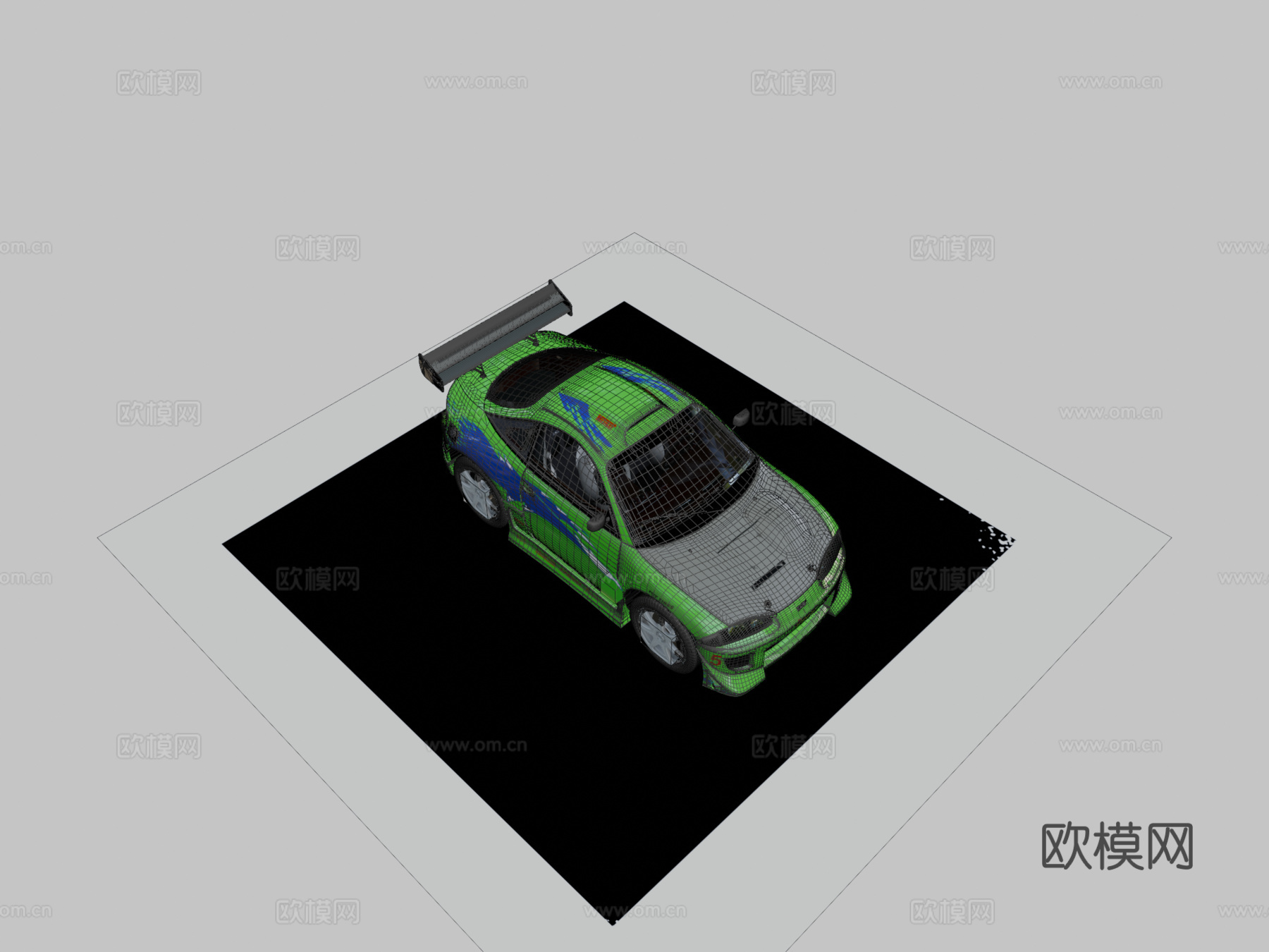 卡通街头赛车3d模型下载（渲染图2）