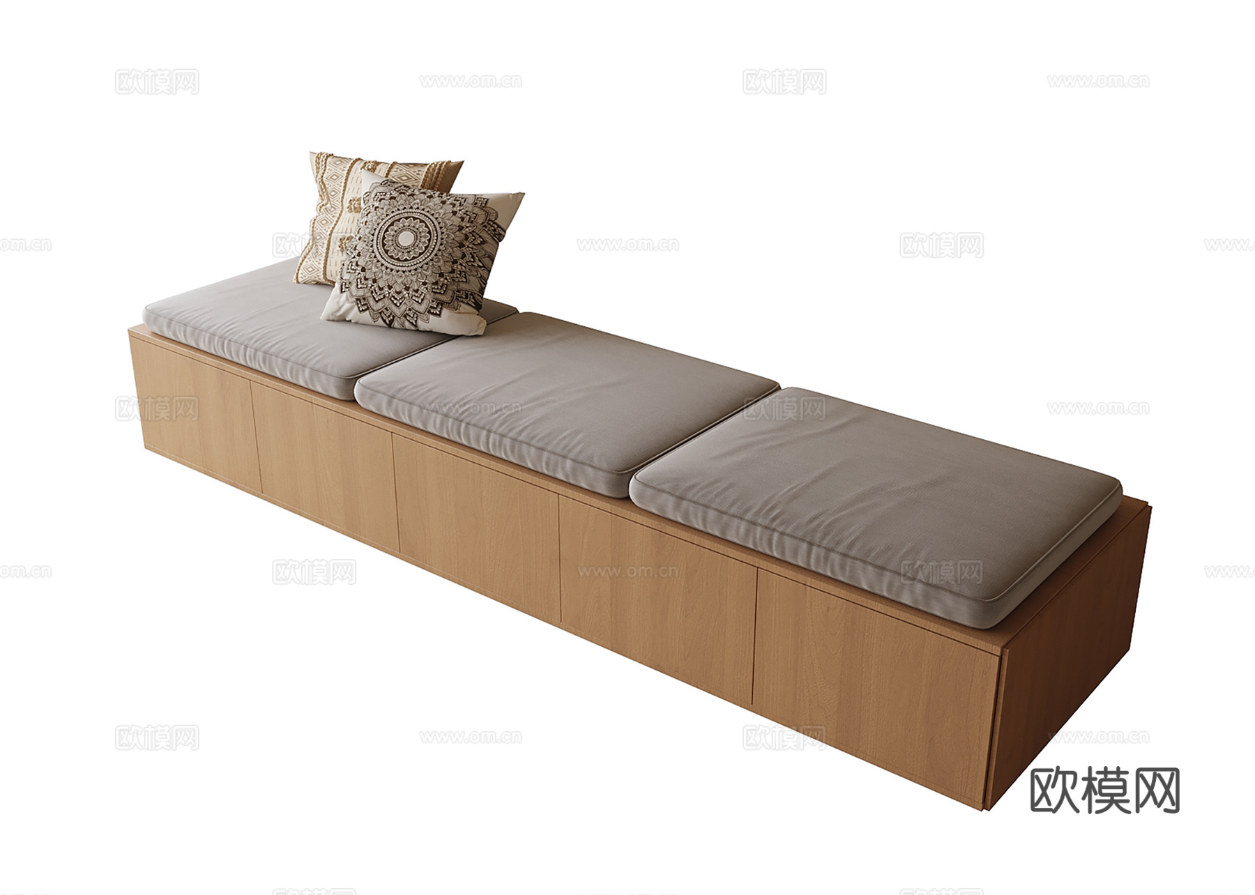 现代飘窗垫su模型