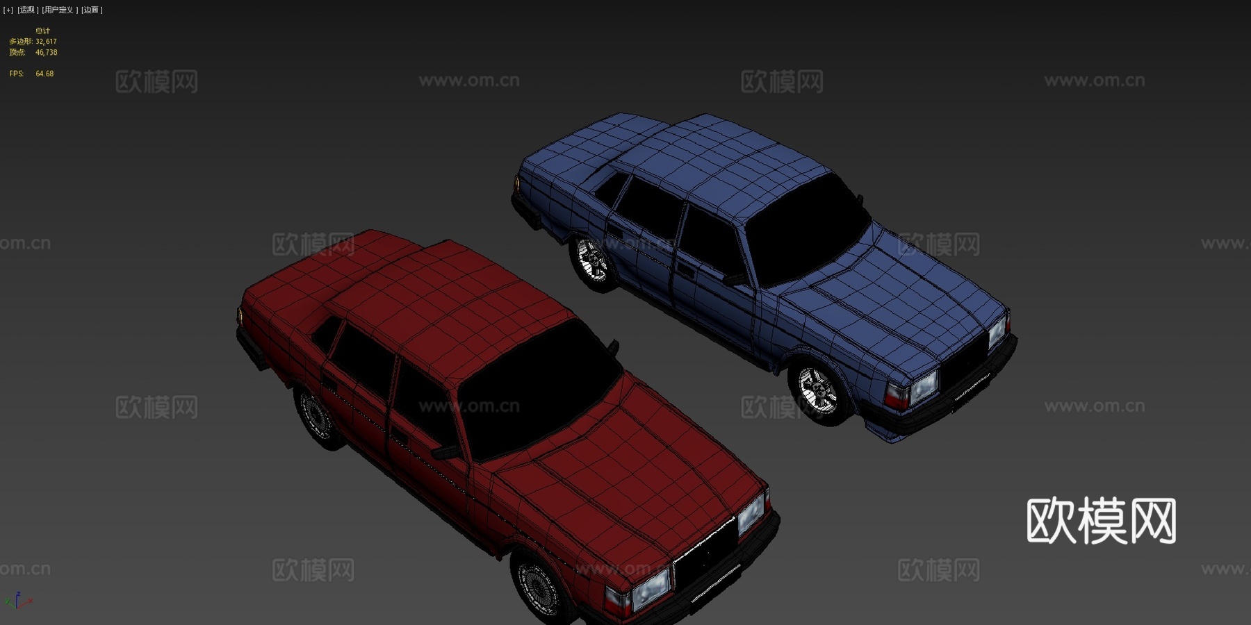 沃尔沃240风格轿车可下载3d模型下载（渲染图4）