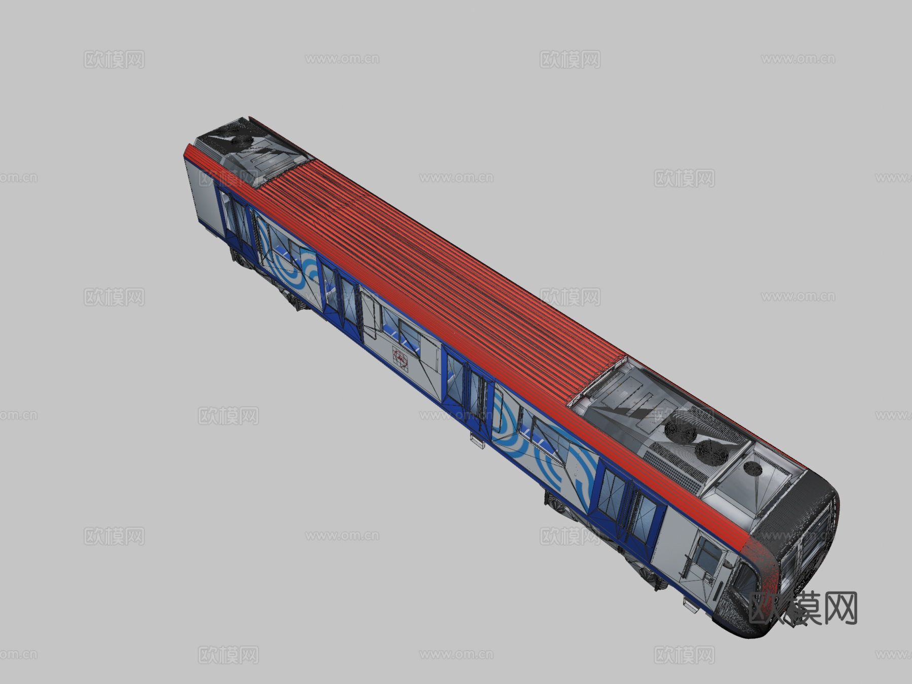 新莫斯科地铁车厢81-765系列3d模型下载（渲染图2）