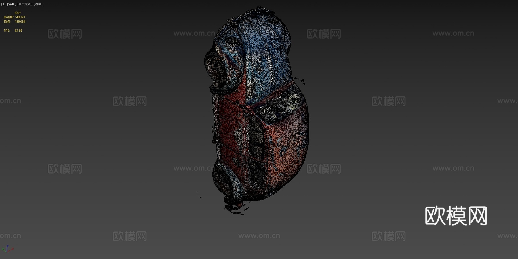 旧大众甲壳虫3d模型下载（渲染图4）