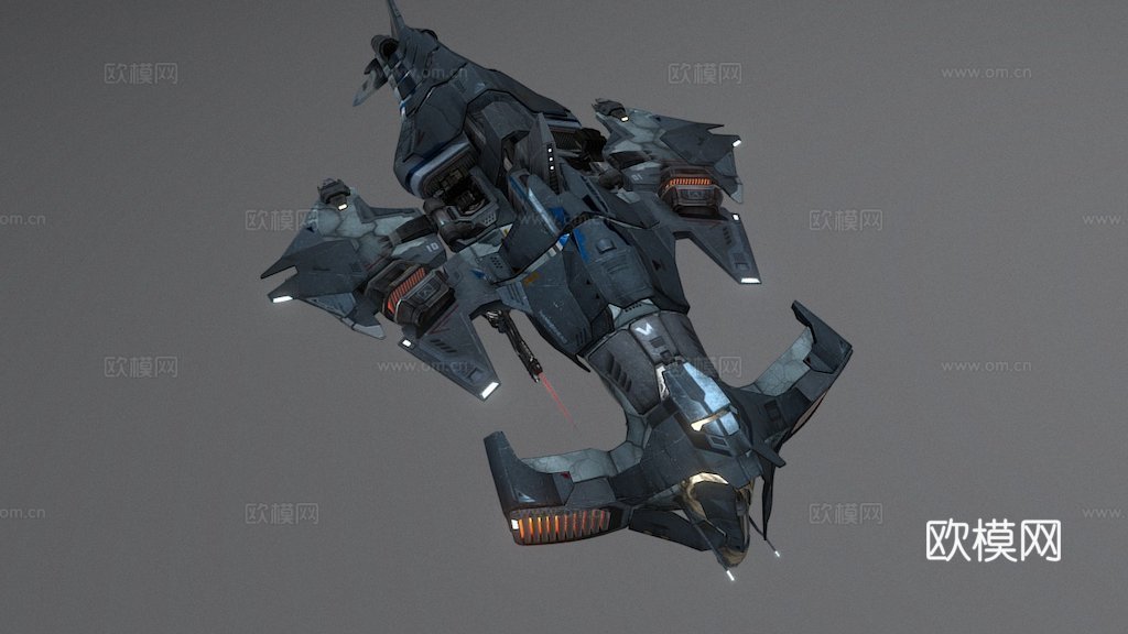 全副武装的锤头鲨3d模型下载（渲染图1）