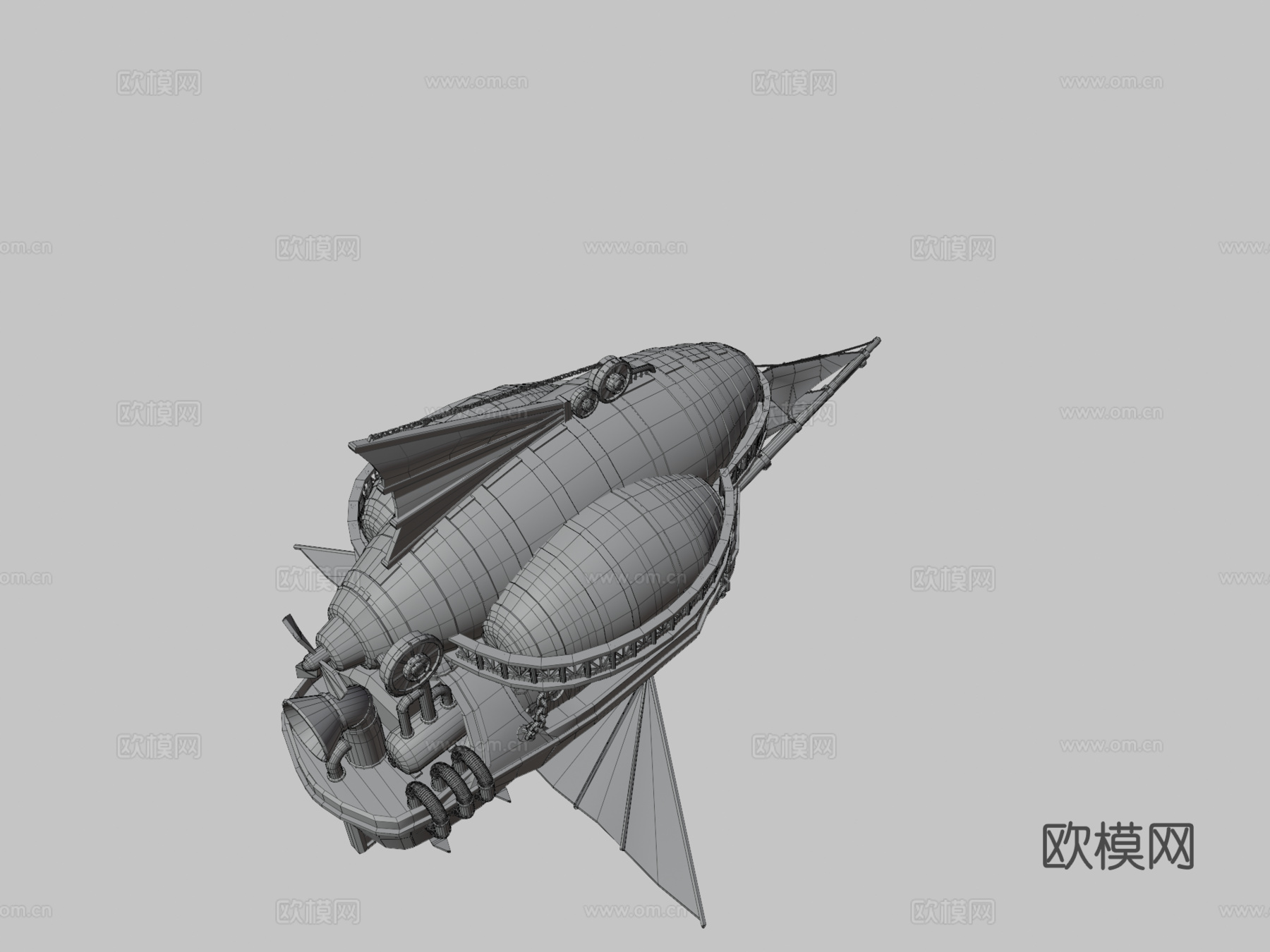 飞艇3d模型下载（渲染图3）