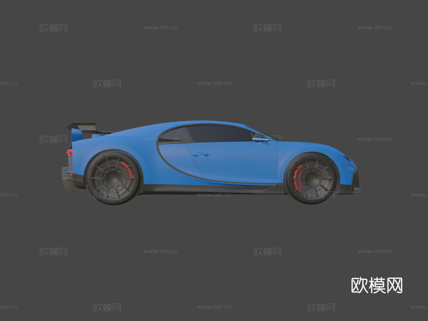 卡通-布加迪凯龙Pur Spor3d模型下载（渲染图6）