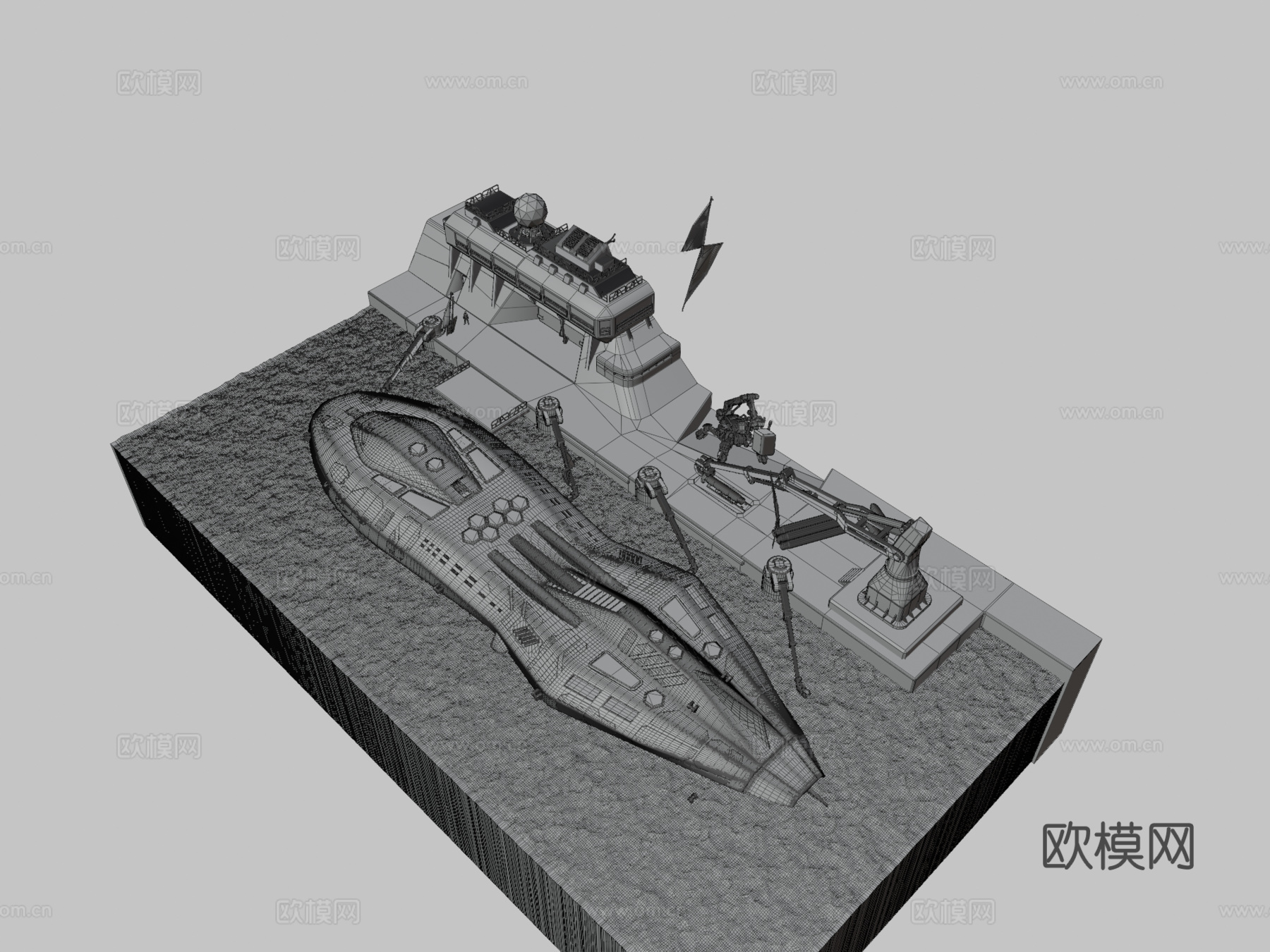 科幻潜艇=类型-9=级3d模型下载（渲染图3）