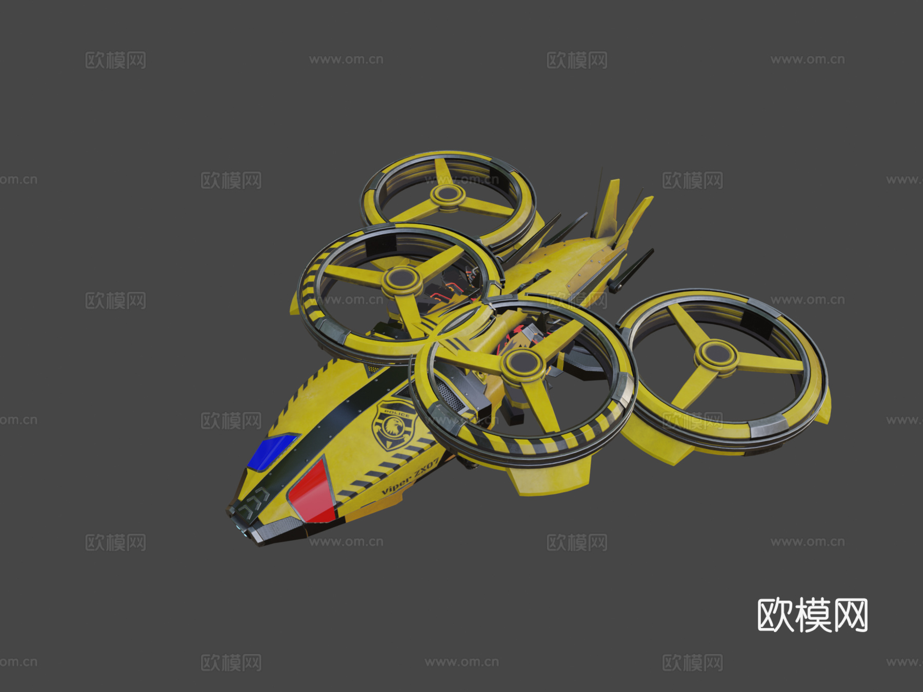 警用无人机-蝰蛇ZX073d模型下载（渲染图7）