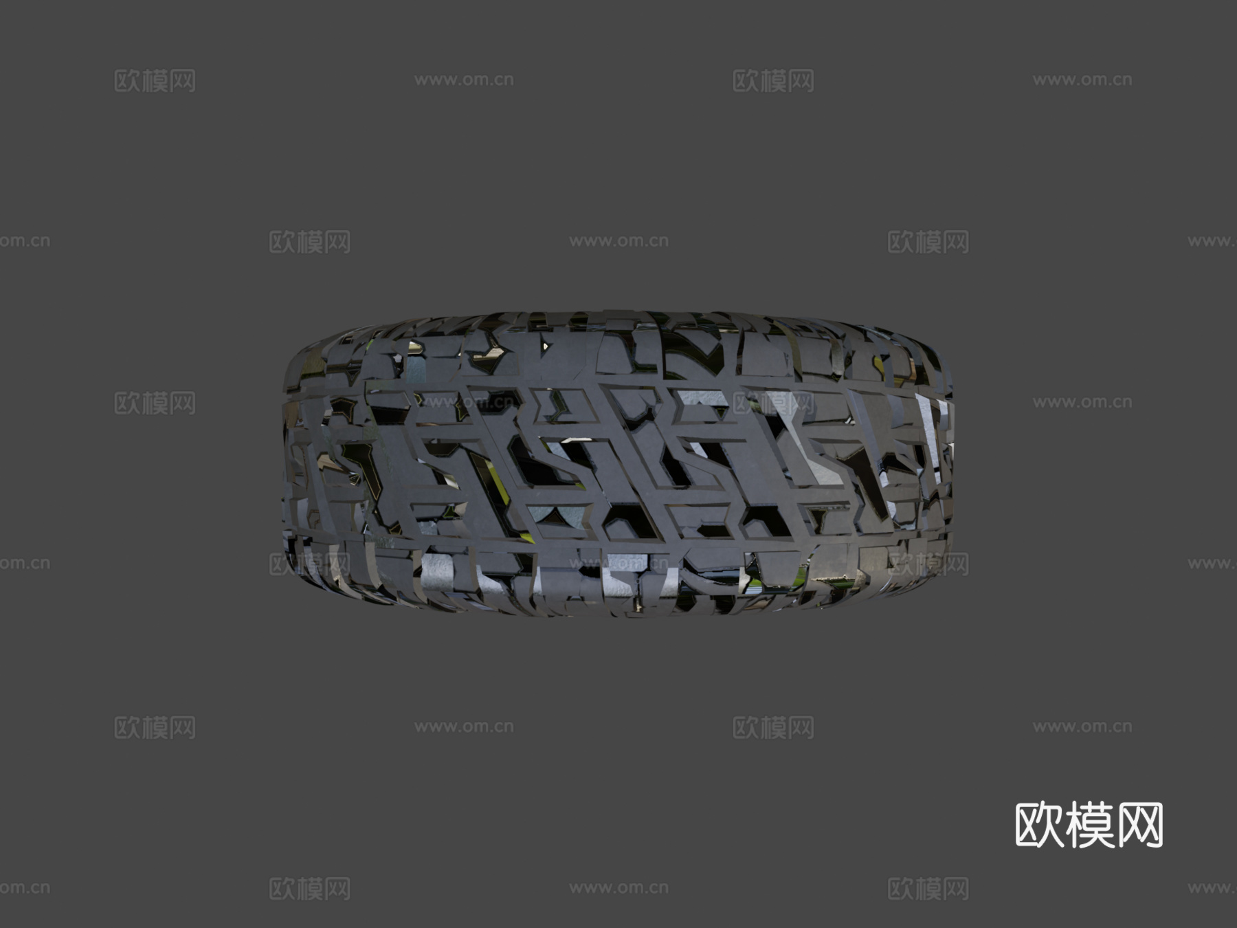 简单高多边形轮毂3d模型下载（渲染图5）
