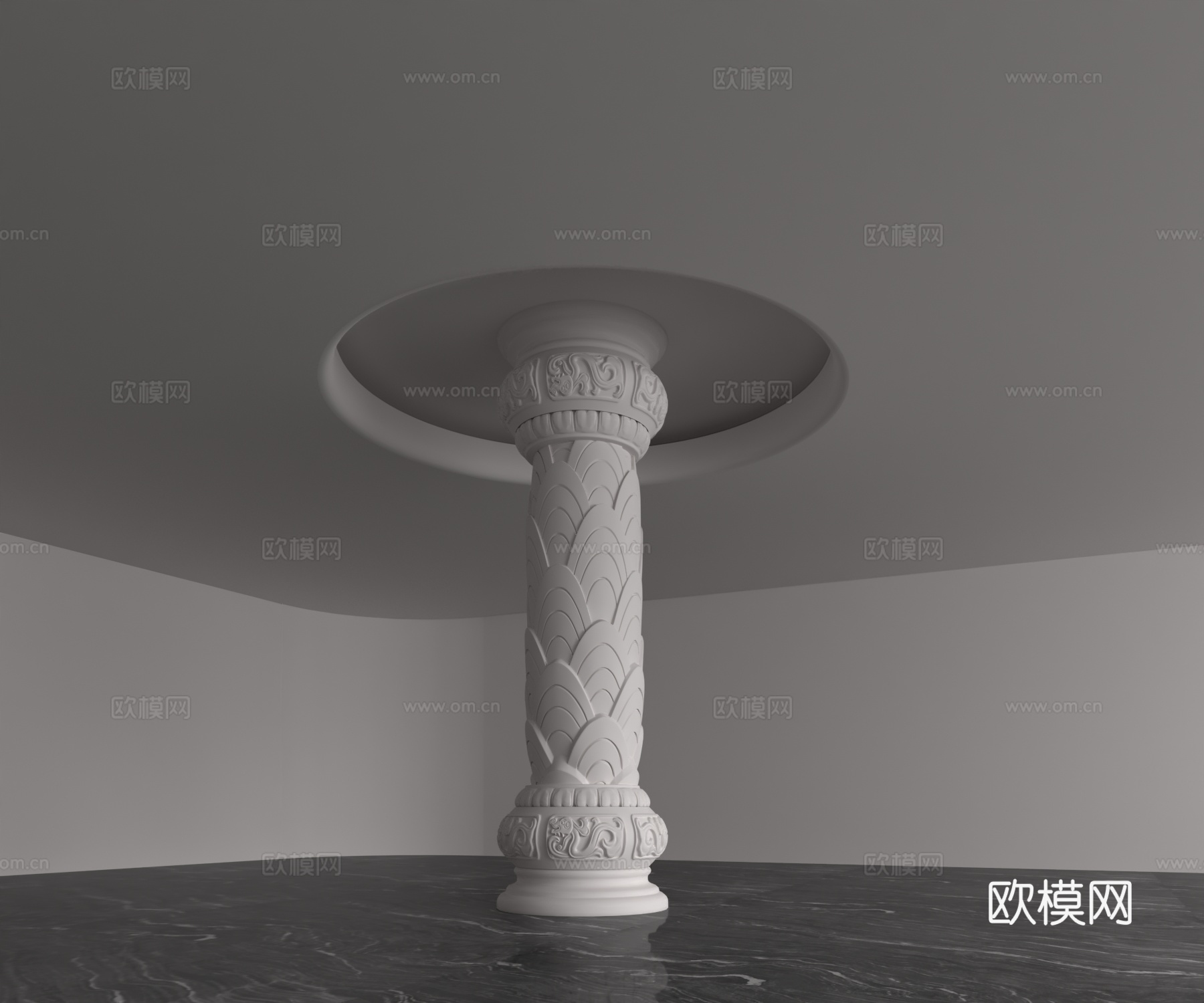 现代柱子3d模型下载