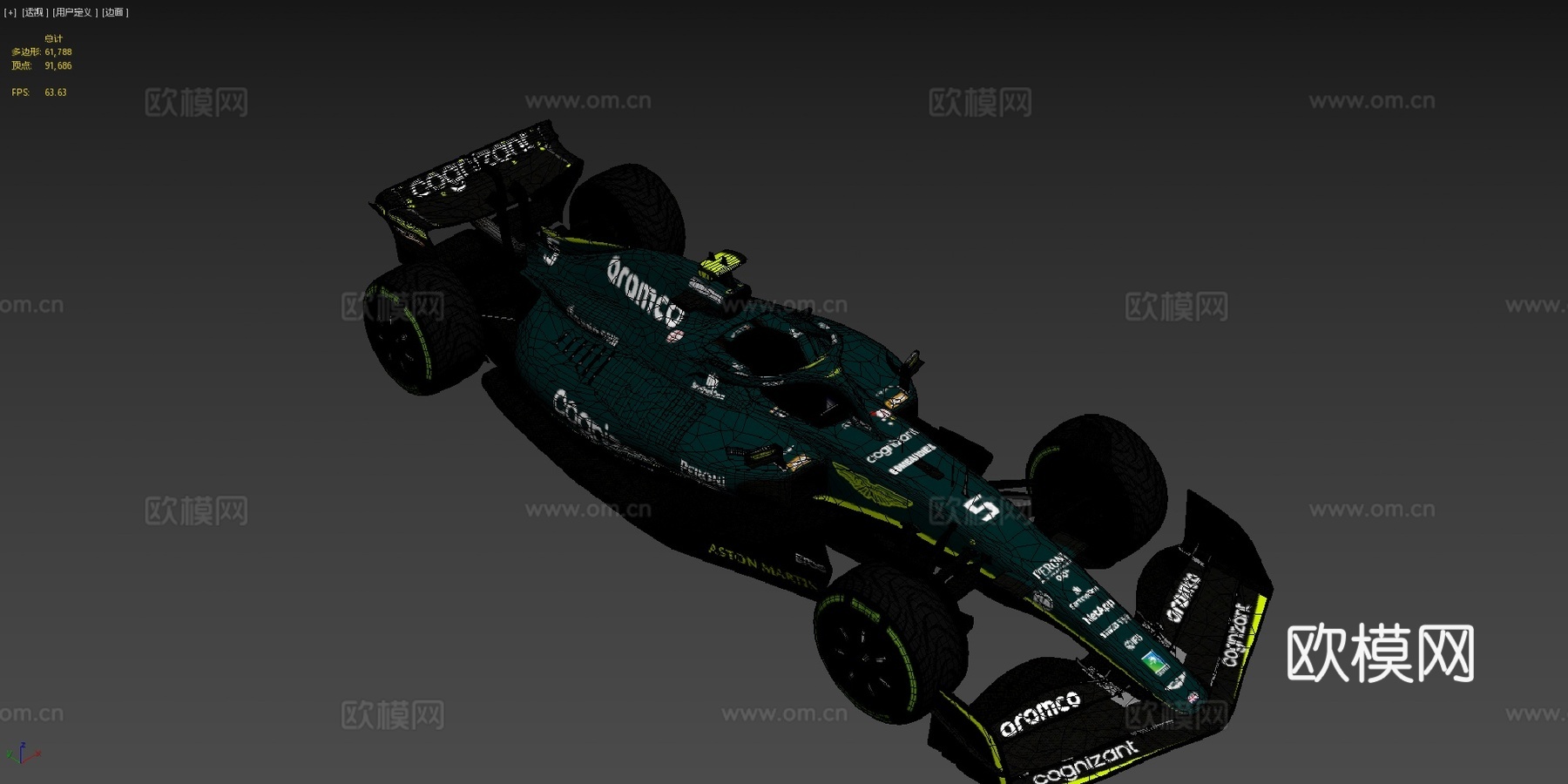 F1 2022阿斯顿马丁AMR22-伊莫拉大奖赛3d模型下载（渲染图4）