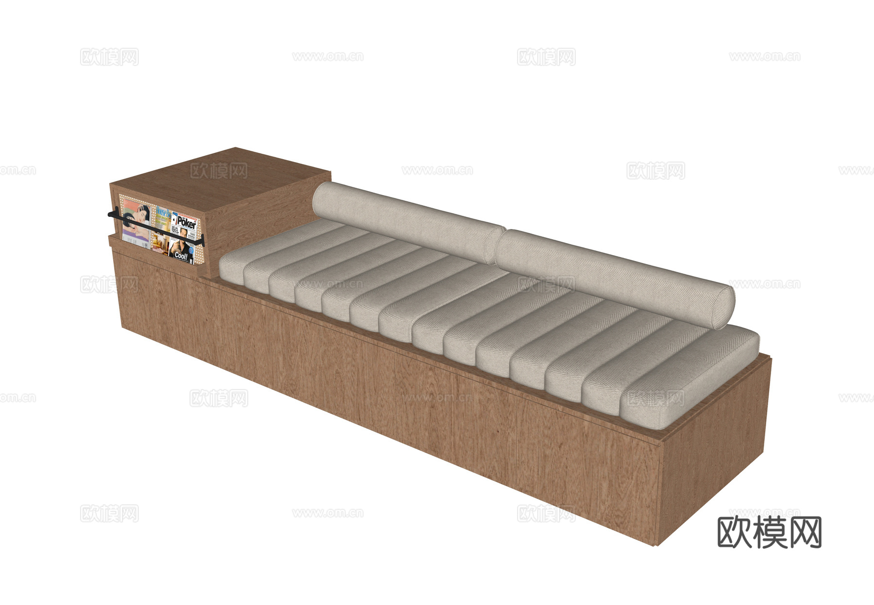 现代飘窗垫su模型