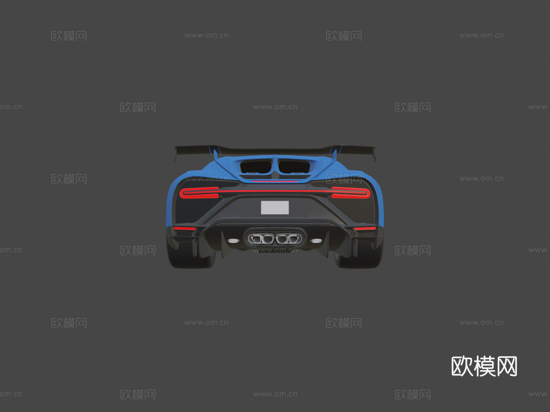 卡通-布加迪凯龙Pur Spor3d模型下载（渲染图5）