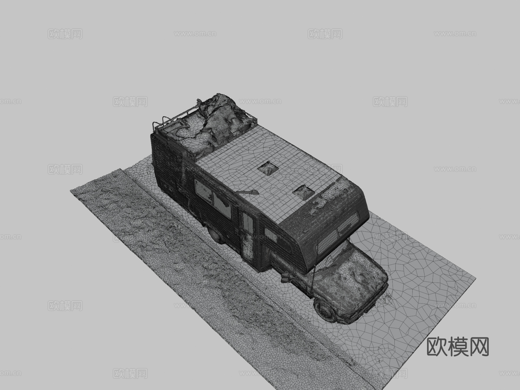 老旧丰田露营车-RV-[扫描]3d模型下载（渲染图3）