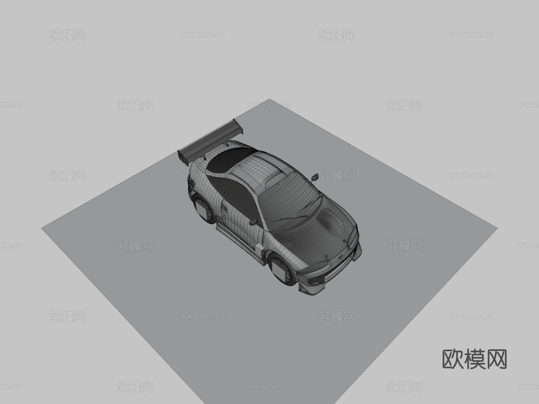 卡通街头赛车3d模型下载（渲染图3）