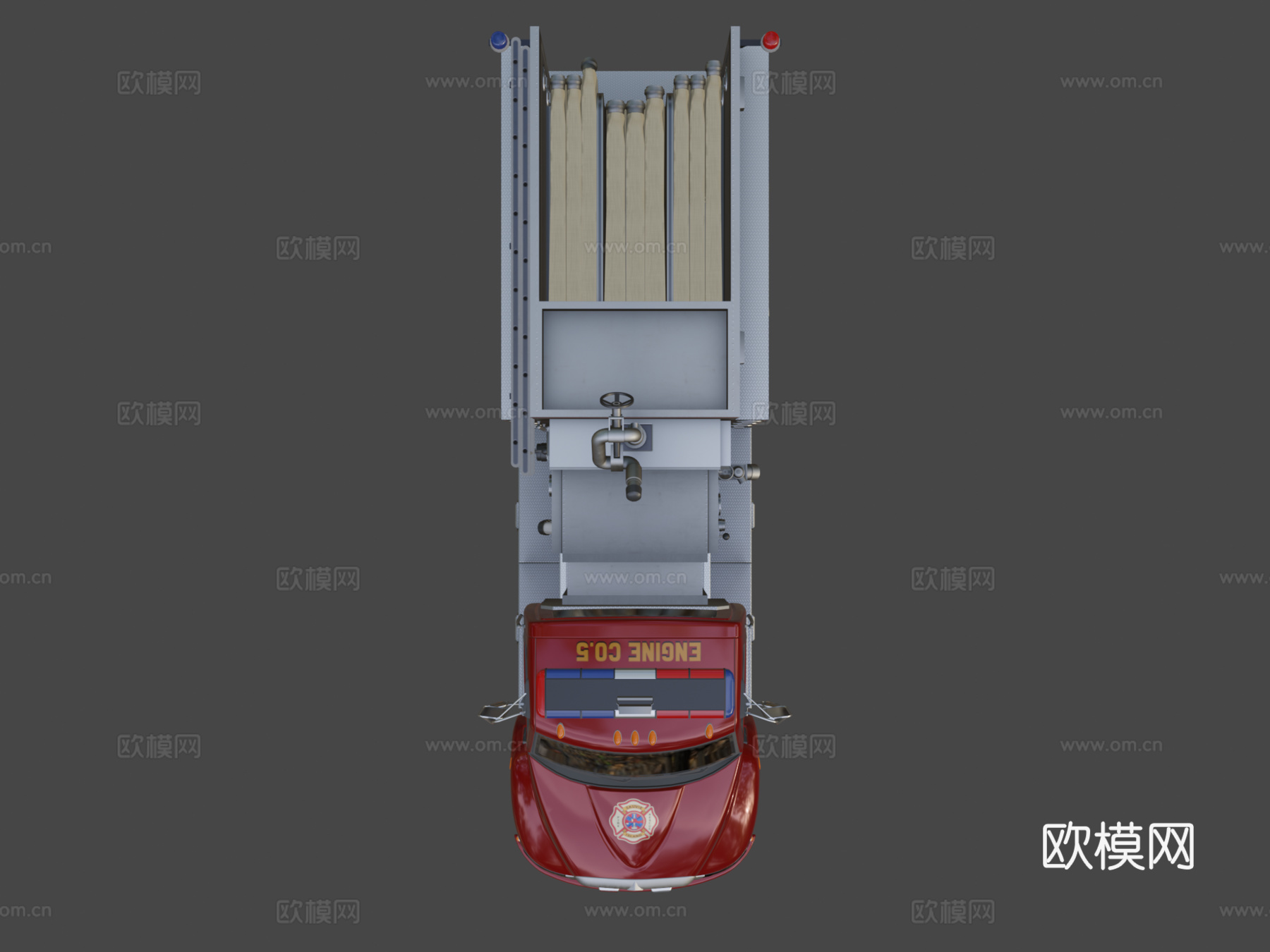 杜拉之星消防车3d模型下载（渲染图7）