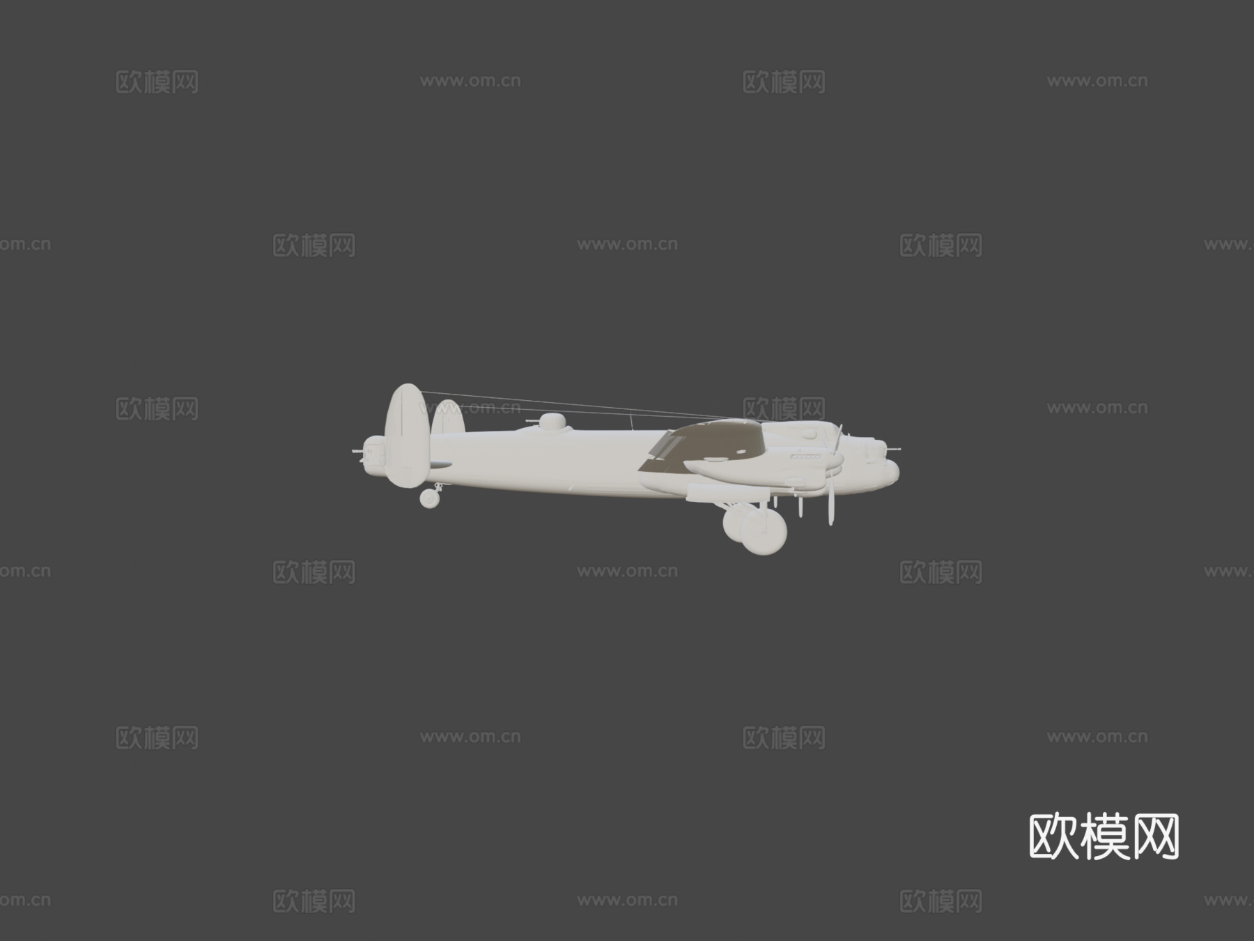 阿芙罗兰开斯特轰炸机1941飞机3d模型下载（渲染图5）