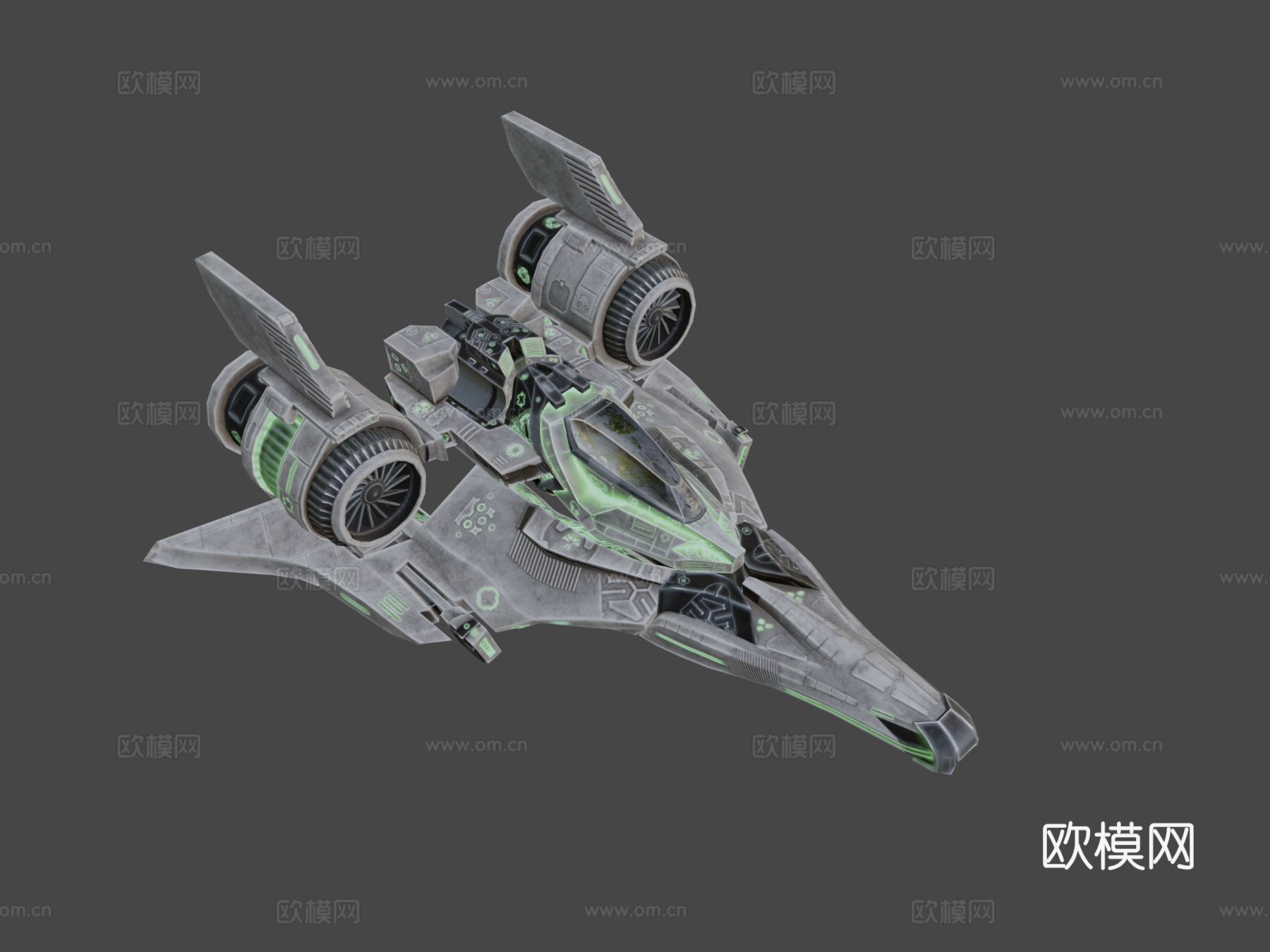 A-IR机翼 - 反抗军灰色皮肤3d模型下载（渲染图7）