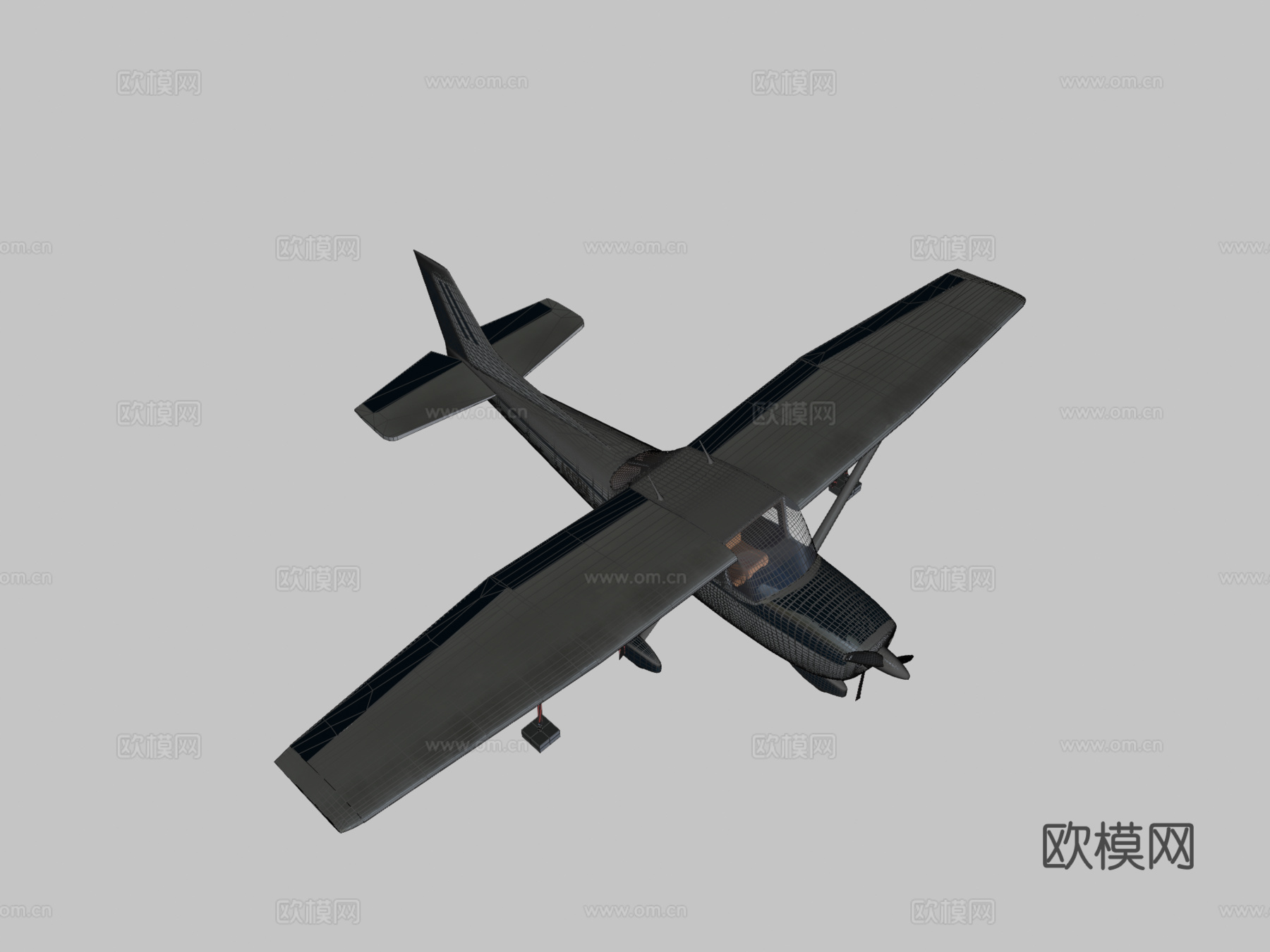 塞斯纳172SP3d模型下载（渲染图2）