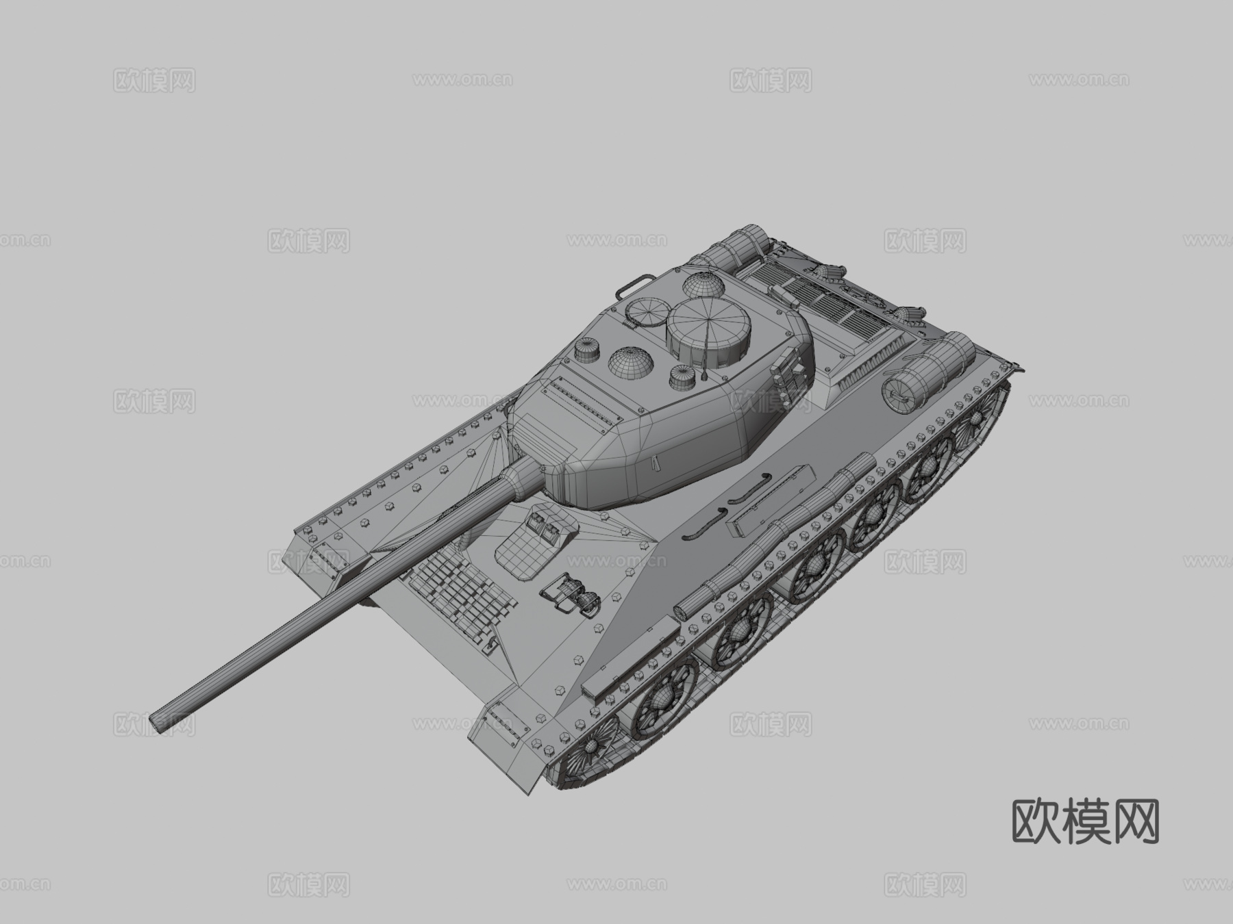 T-34 85坦克3d模型下载（渲染图3）